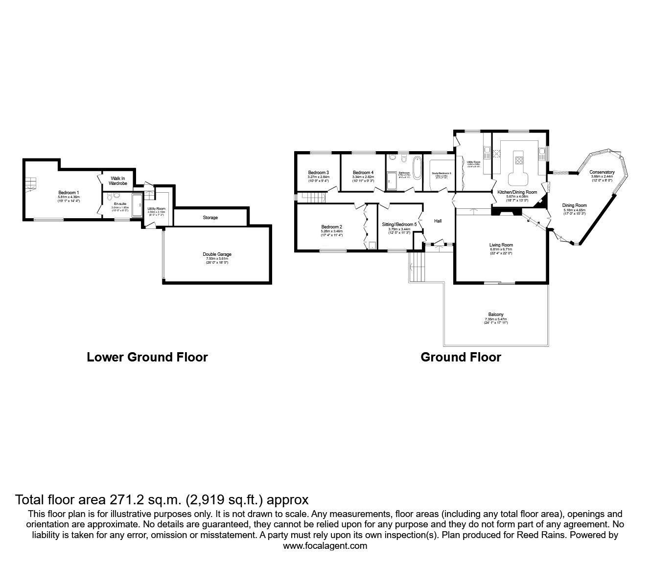 Floorplan of 6 bedroom Detached House for sale, Springhill, Macclesfield, Cheshire, SK10