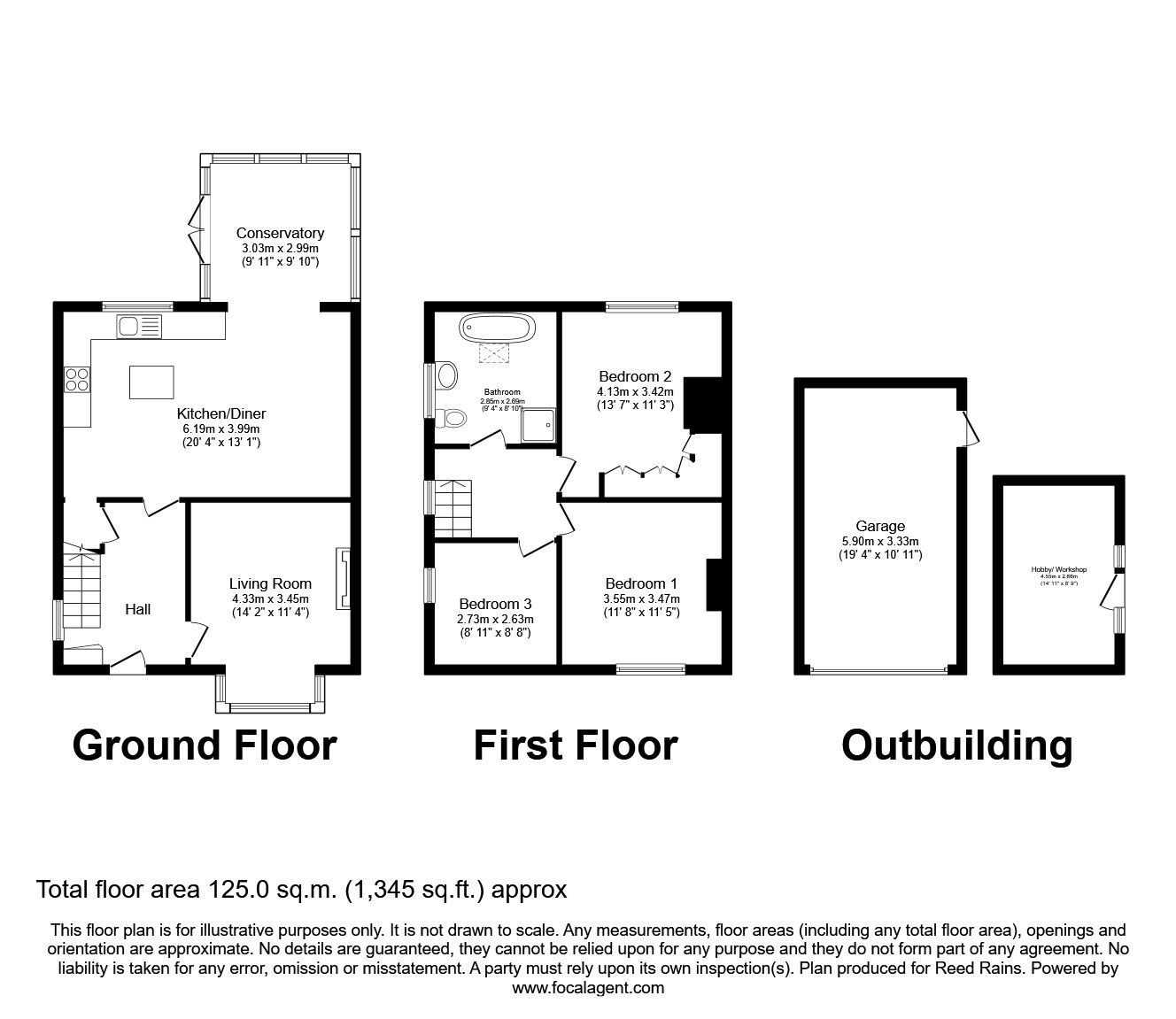 Floorplan of 3 bedroom Semi Detached House for sale, Rising Sun Road, Gawsworth, Cheshire, SK11