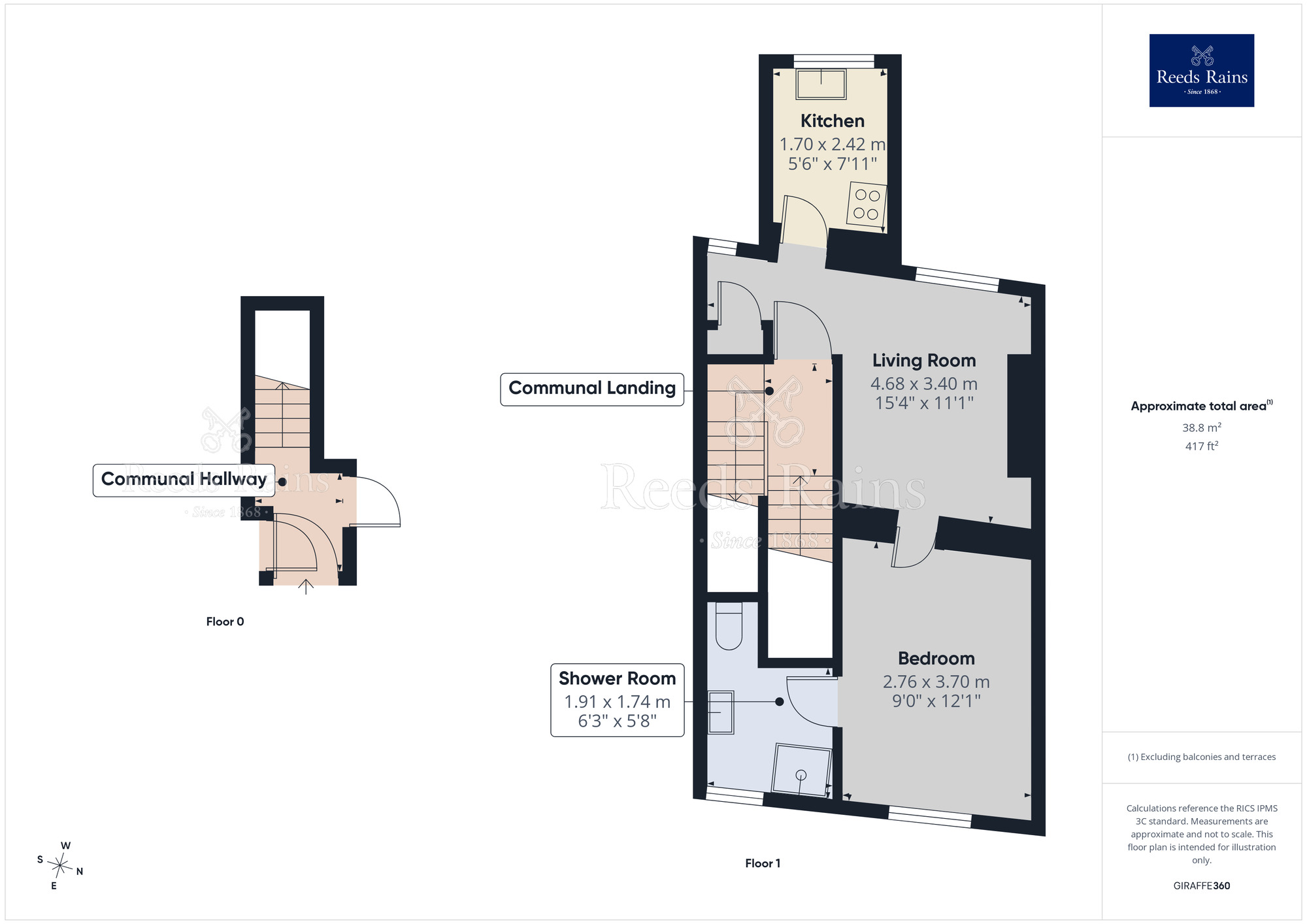 Floorplan of 1 bedroom Flat to rent, Beech Lane, Macclesfield, Cheshire, SK10