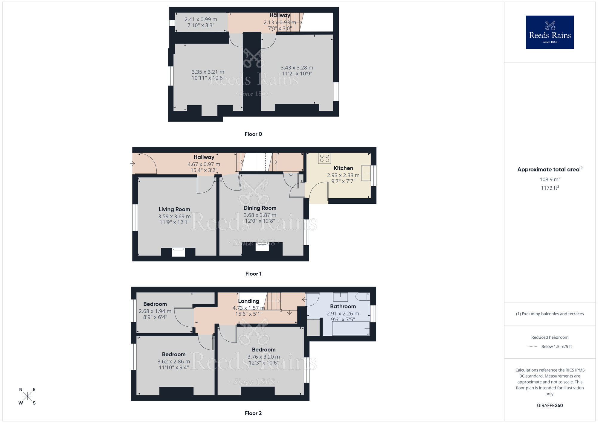 Floorplan of 3 bedroom Mid Terrace House to rent, Rainow Road, Macclesfield, Cheshire, SK10