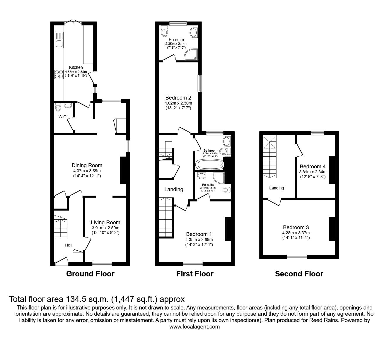 Floorplan of 4 bedroom End Terrace House for sale, Beech Lane, Macclesfield, Cheshire, SK10