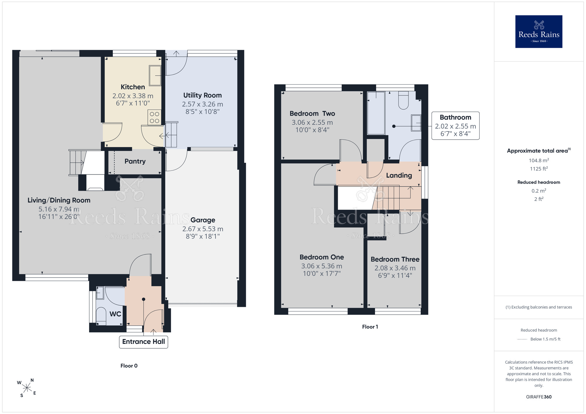 Floorplan of 3 bedroom Link Detached House to rent, Rugby Drive, Macclesfield, Cheshire, SK10