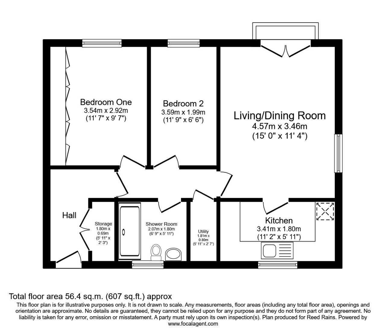Floorplan of 2 bedroom  Flat for sale, Drummond Way, Macclesfield, Cheshire, SK10