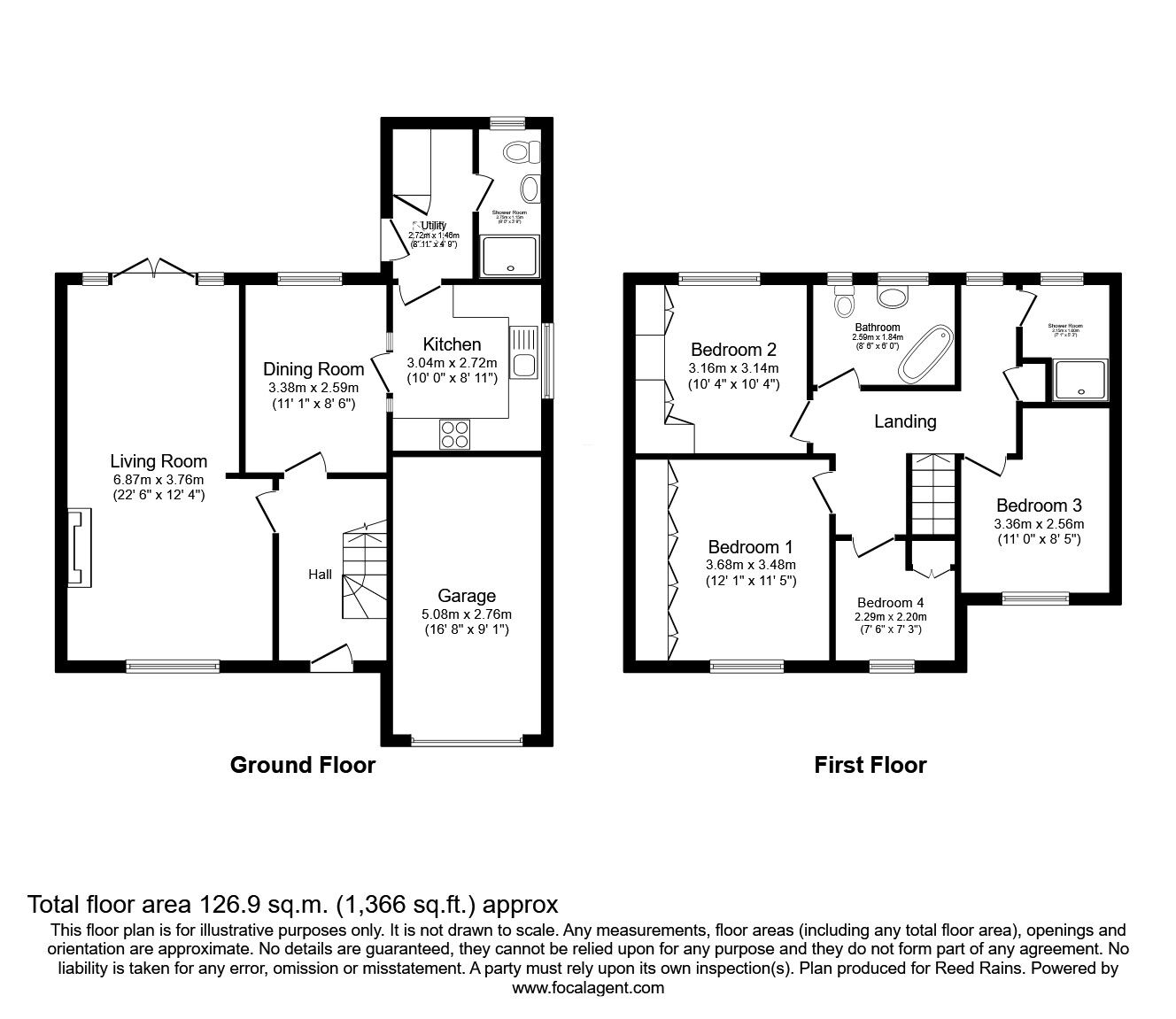 Floorplan of 4 bedroom Detached House for sale, Stamford Close, Macclesfield, Cheshire, SK11