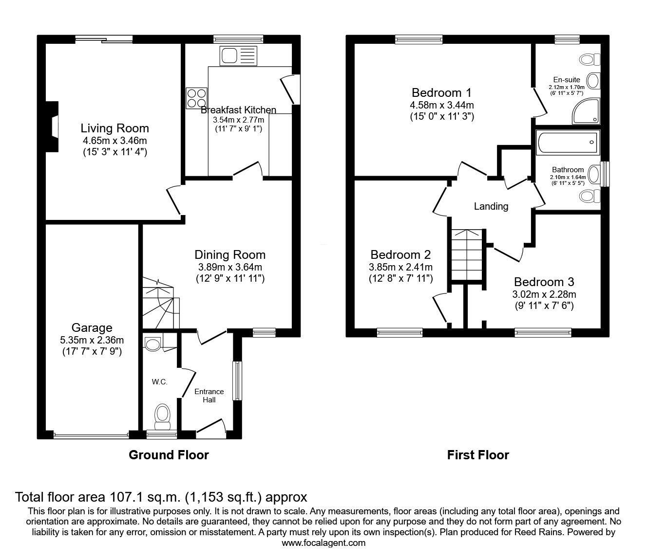Floorplan of 3 bedroom Detached House for sale, Rotherhead Drive, Macclesfield, Cheshire, SK11