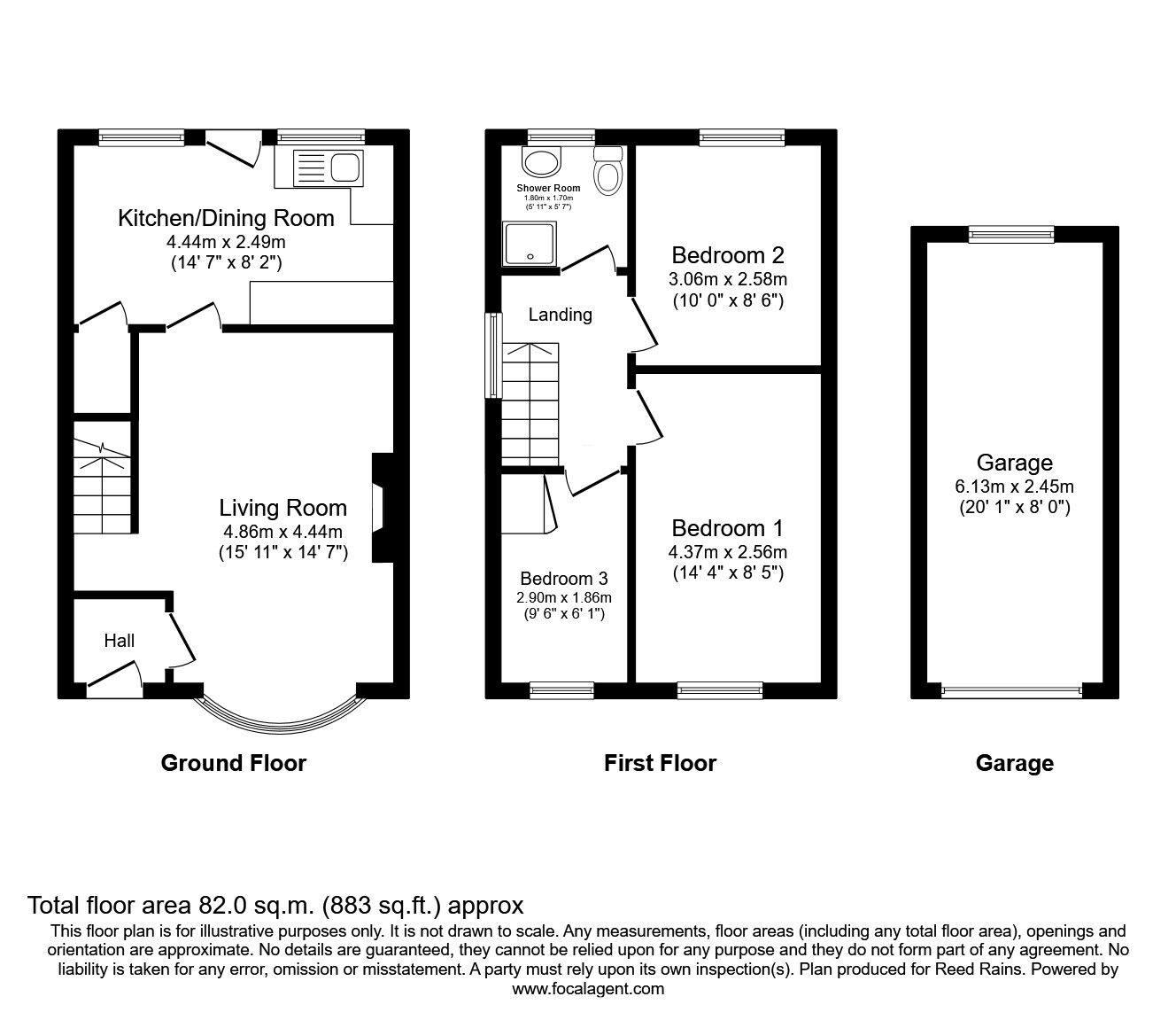 Floorplan of 3 bedroom Semi Detached House for sale, Tytherington Drive, Tytherington, Cheshire, SK10