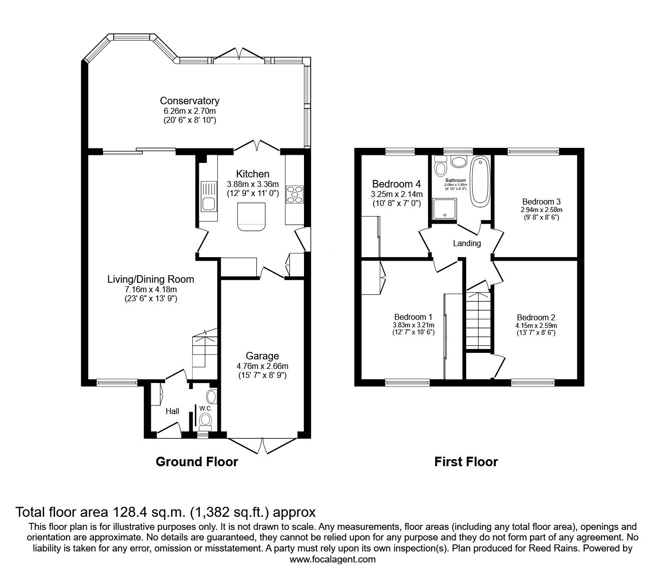 Floorplan of 4 bedroom Detached House for sale, Sugar Lane, Rainow, Cheshire, SK10