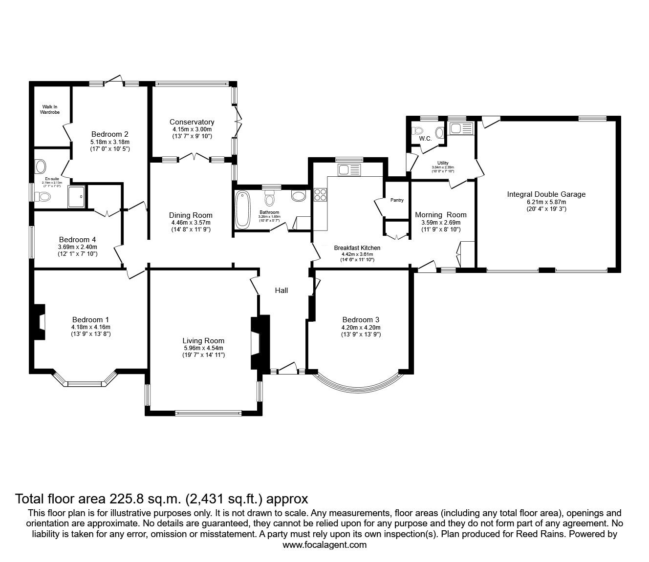 Floorplan of 4 bedroom Detached Bungalow for sale, Gawsworth Road, Gawsworth, Cheshire, SK11