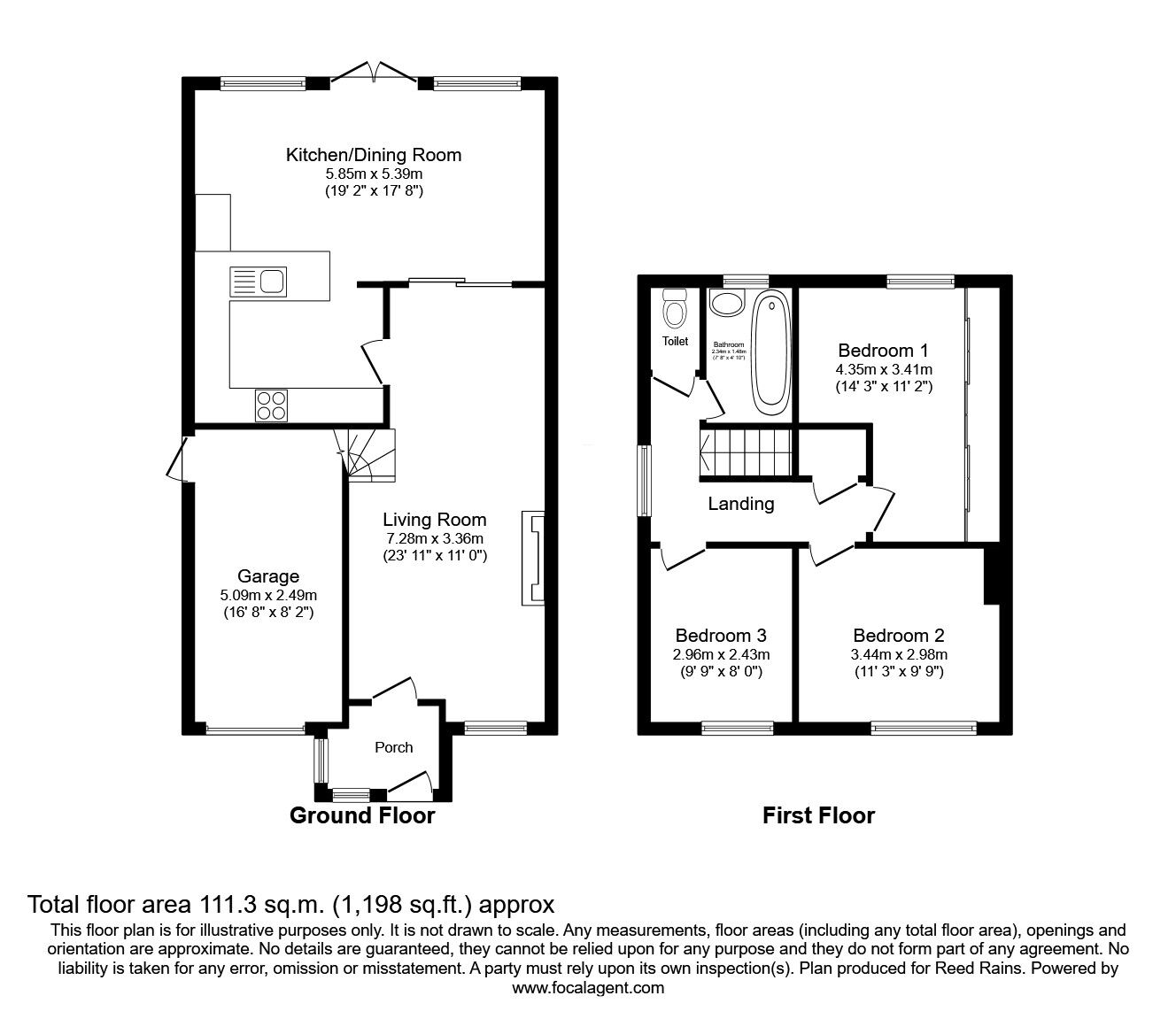 Floorplan of 3 bedroom Semi Detached House for sale, Brocklehurst Way, Tytherington, Cheshire, SK10