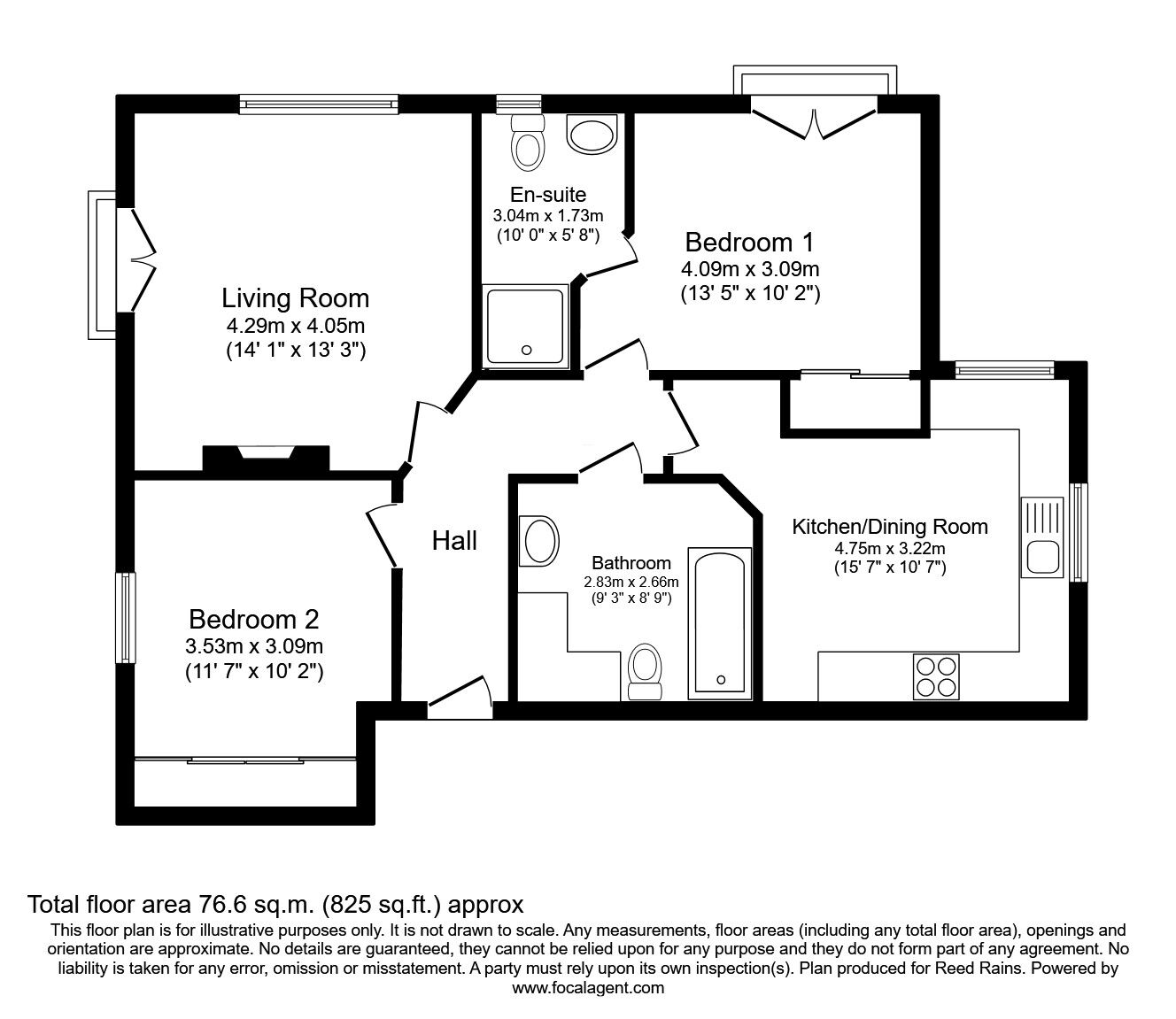 Floorplan of 2 bedroom  Flat for sale, York Street, Macclesfield, Cheshire, SK10