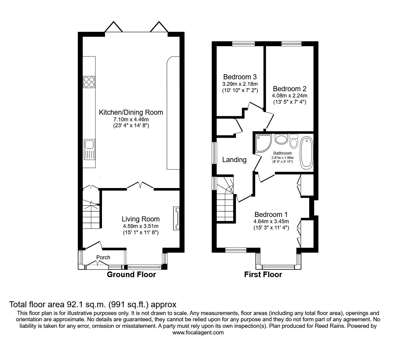 Floorplan of 3 bedroom Semi Detached House for sale, Minor Avenue, Lyme Green, Cheshire, SK11
