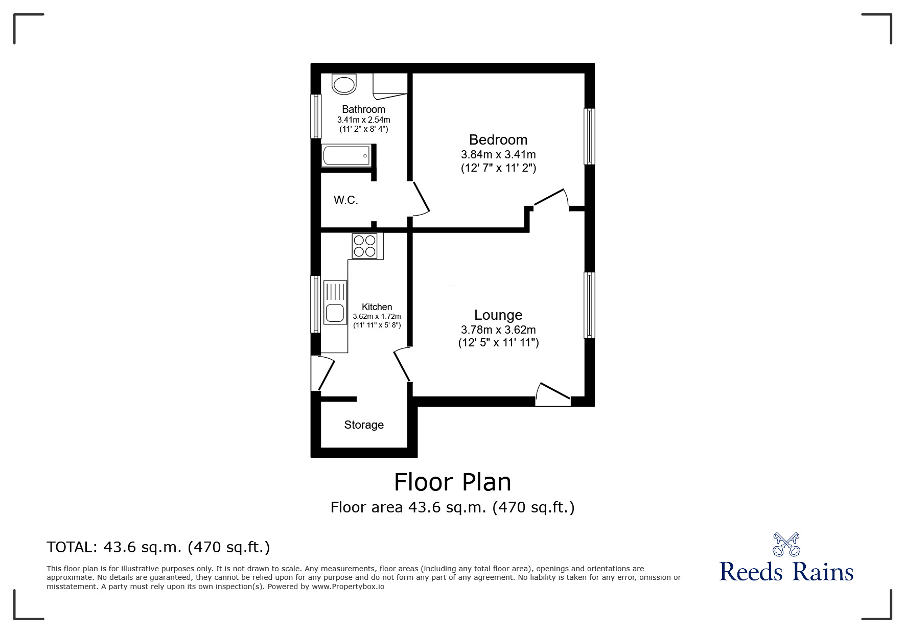 Floorplan of 1 bedroom  Flat to rent, Barracks Square, Macclesfield, Cheshire, SK11