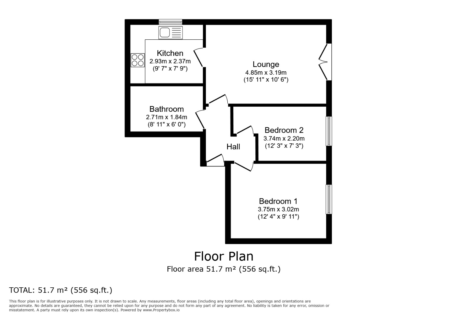 Floorplan of 2 bedroom  Flat for sale, Longacre Street, Macclesfield, Cheshire, SK10
