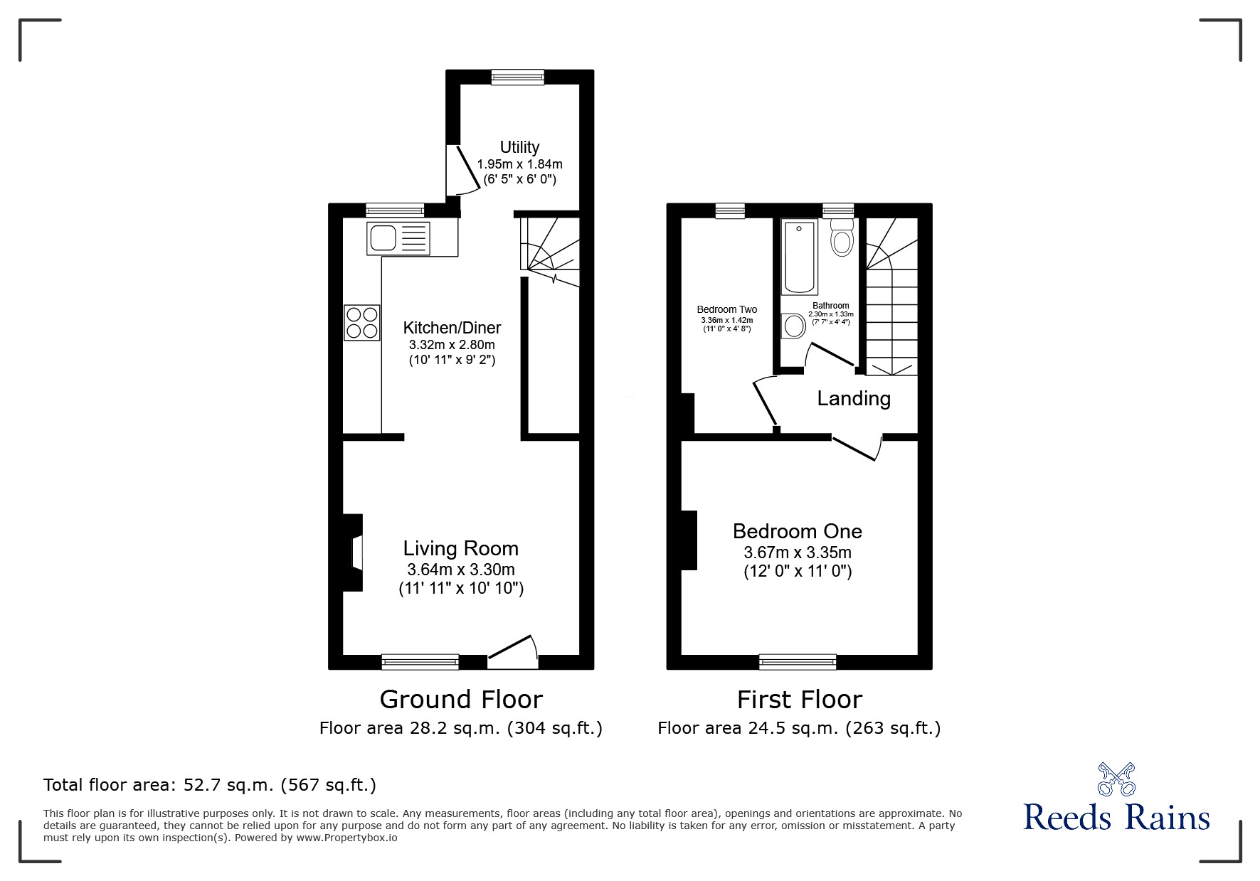 Floorplan of 2 bedroom Mid Terrace House to rent, Brock Street, Macclesfield, Cheshire, SK10