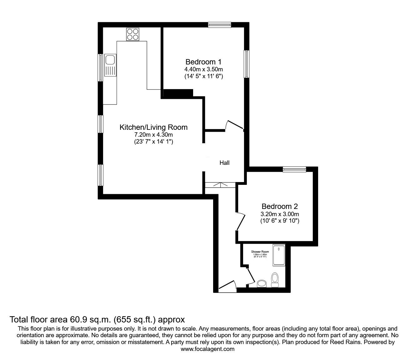 Floorplan of 2 bedroom  Flat for sale, Prestbury Road, Macclesfield, Cheshire, SK10