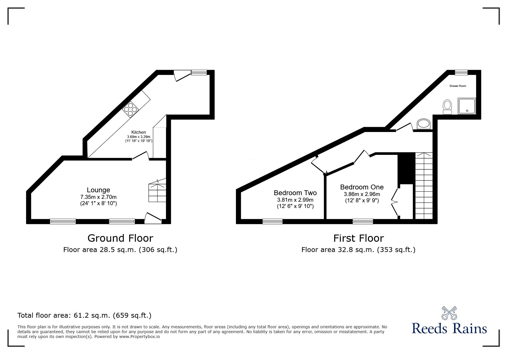 Floorplan of 2 bedroom End Terrace House to rent, Garden Street, Macclesfield, Cheshire, SK10