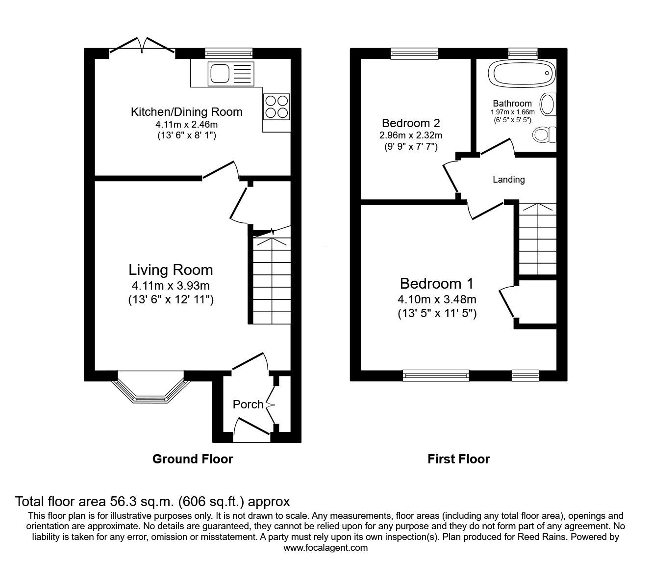 Floorplan of 2 bedroom End Terrace House for sale, Home Farm Avenue, Macclesfield, Cheshire, SK10