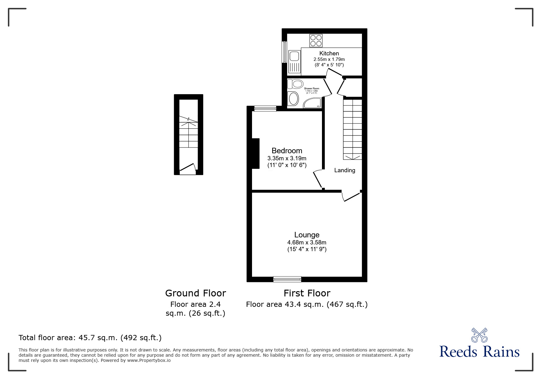 Floorplan of 1 bedroom  Flat to rent, Chester Road, Macclesfield, Cheshire, SK11