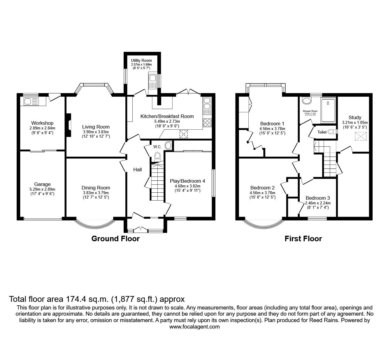 Floorplan of 3 bedroom Detached House for sale, Black Road, Macclesfield, Cheshire, SK11