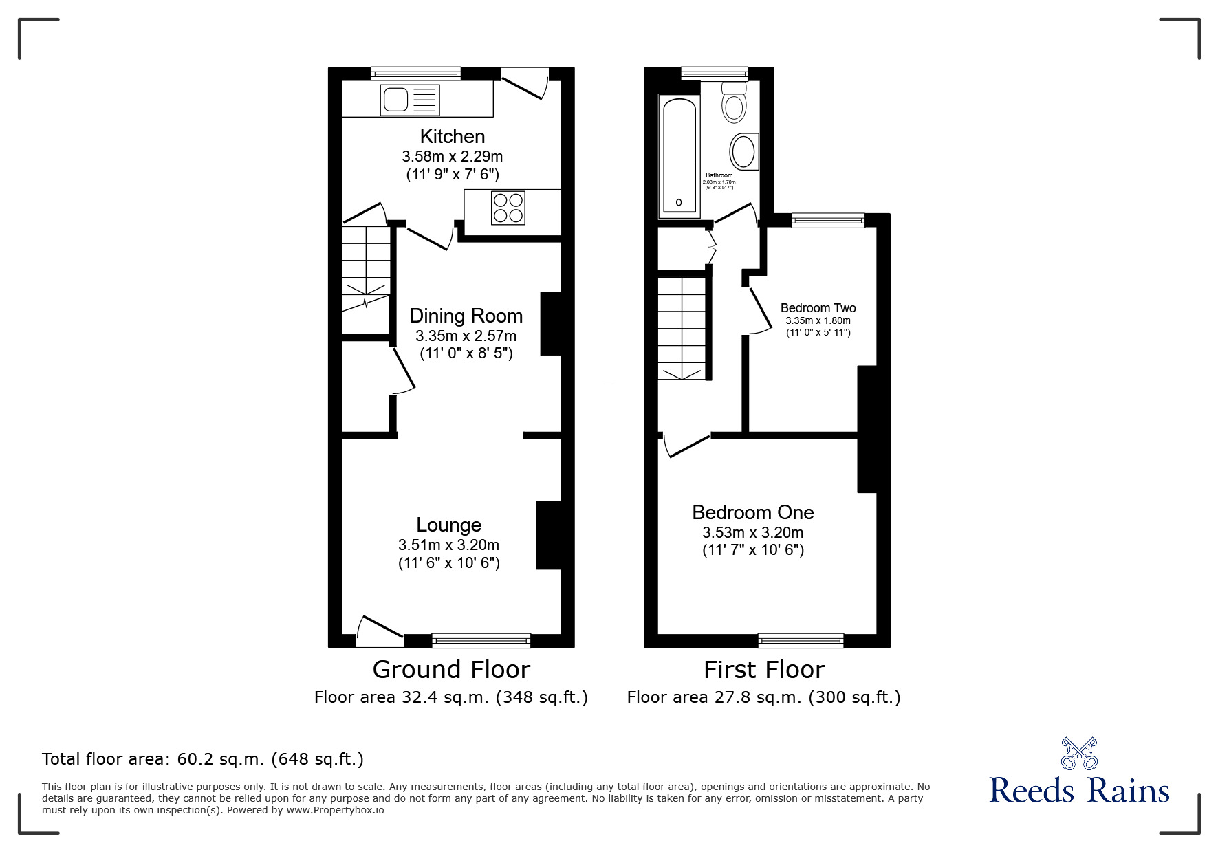 Floorplan of 2 bedroom Mid Terrace House to rent, Crossall Street, Macclesfield, Cheshire, SK11