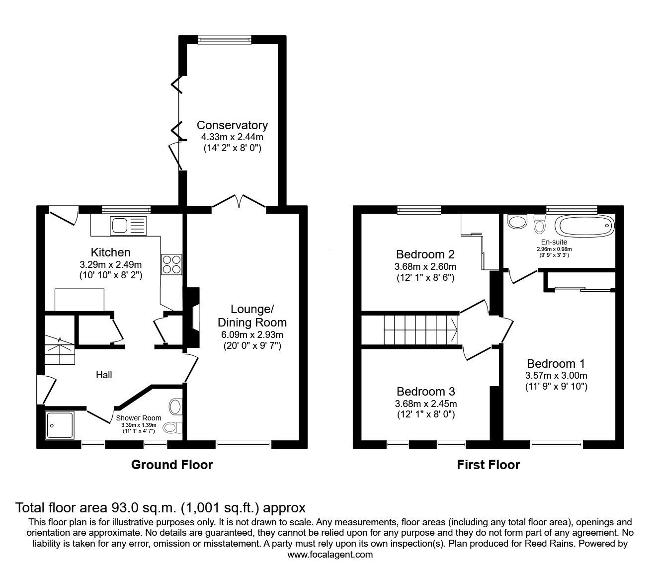 Floorplan of 3 bedroom Semi Detached House for sale, Brookfield Lane, Macclesfield, Cheshire, SK11