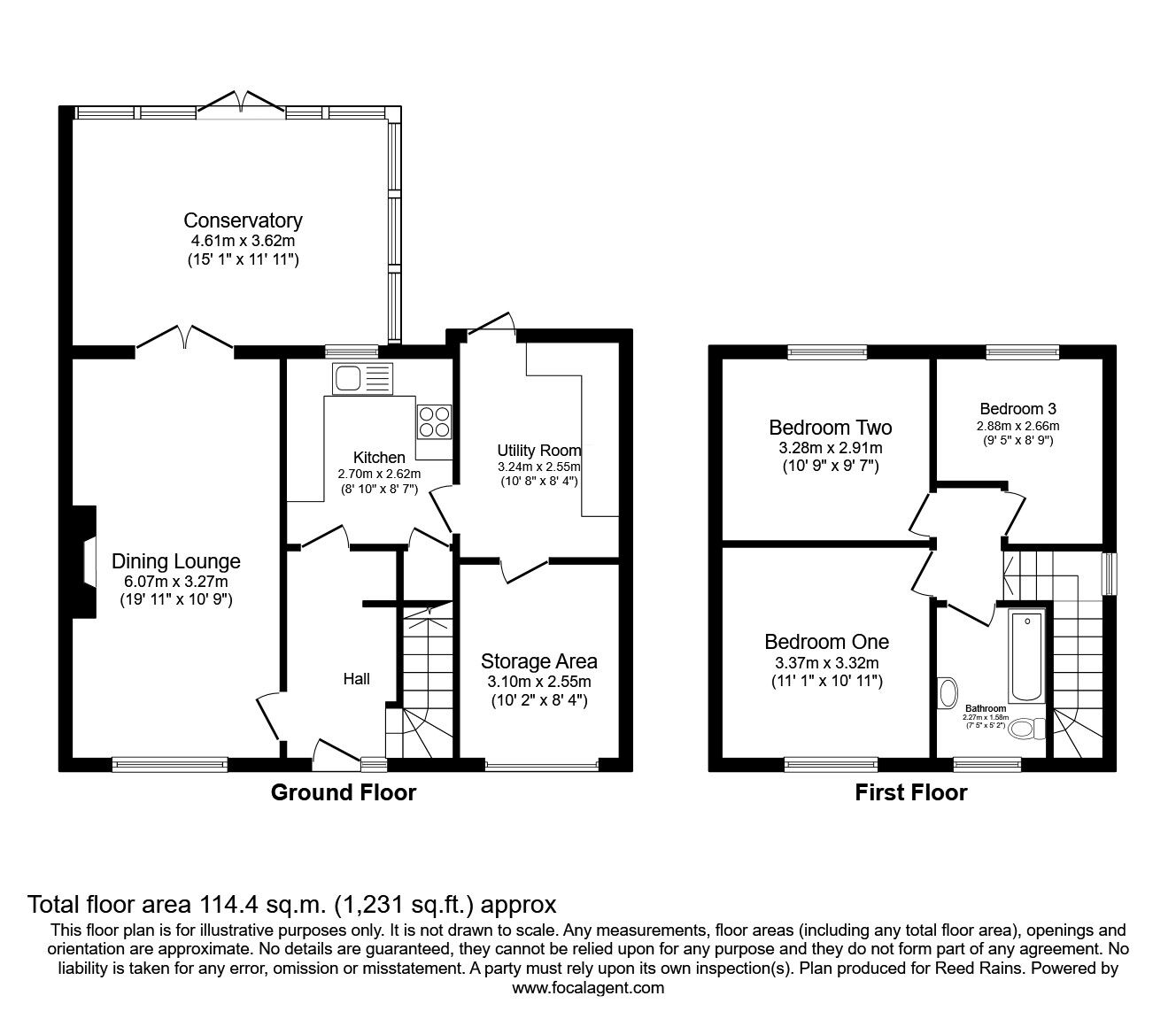 Floorplan of 3 bedroom Link Detached House for sale, Kenilworth Road, Cheshire, SK11