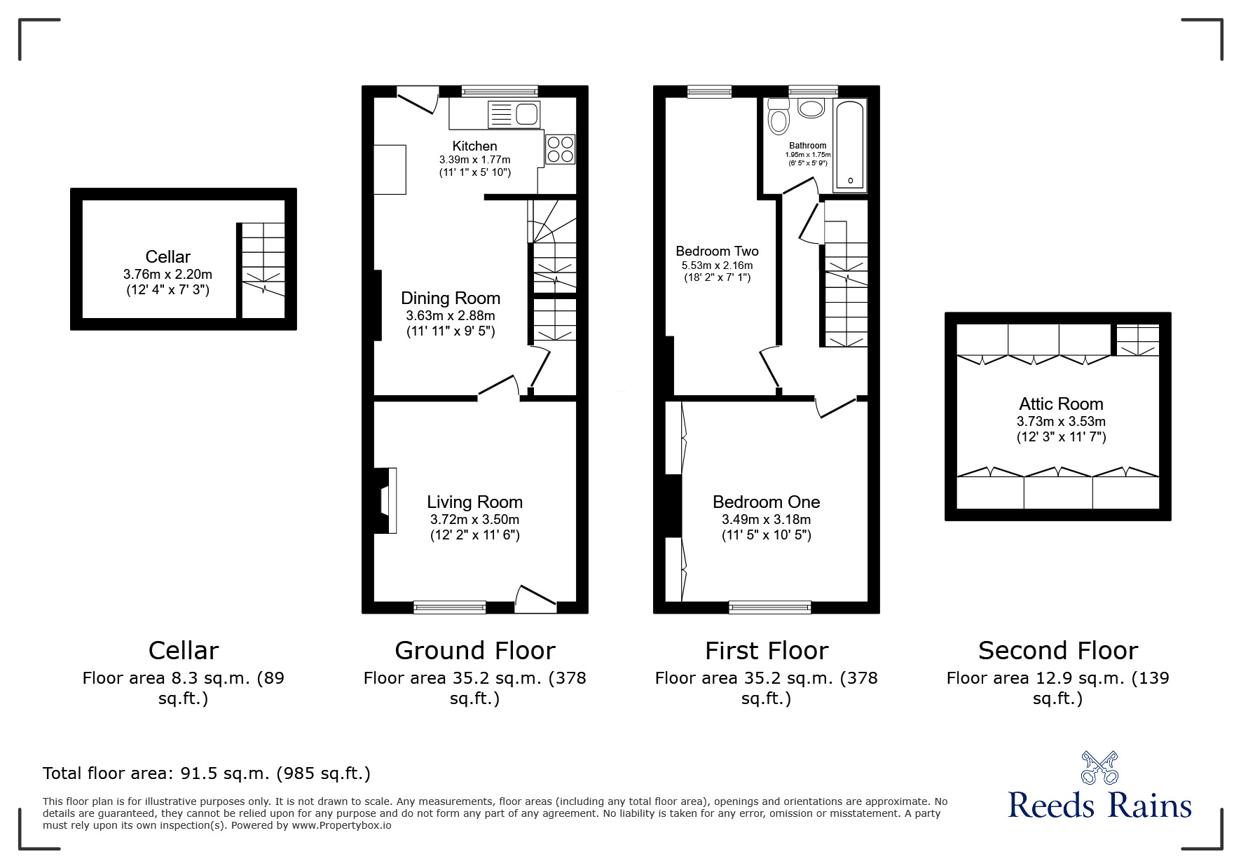 Floorplan of 2 bedroom Mid Terrace House to rent, Langley Road, Langley, Cheshire, SK11
