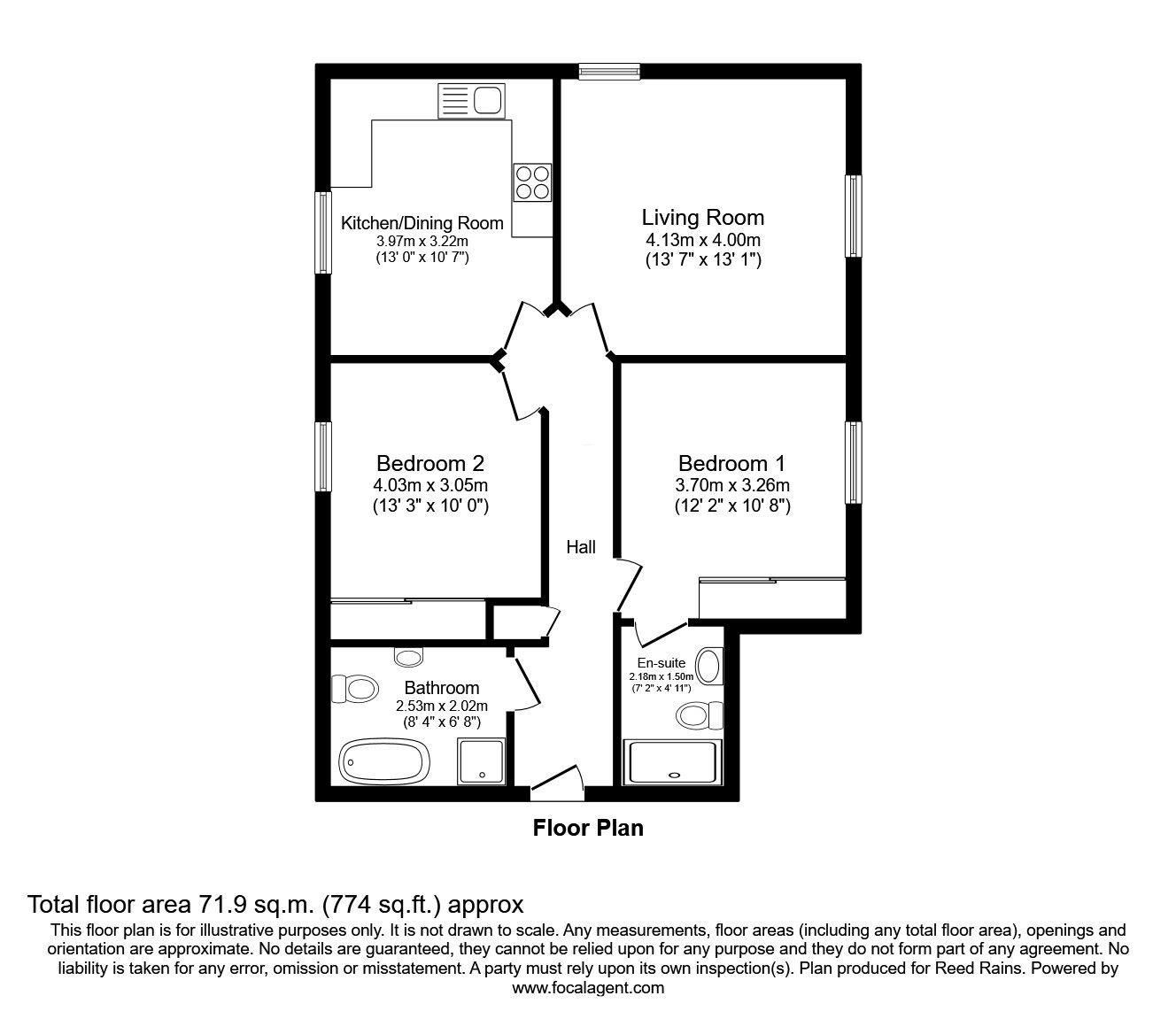 Floorplan of 2 bedroom Flat for sale, Eastgate, Cheshire, SK10