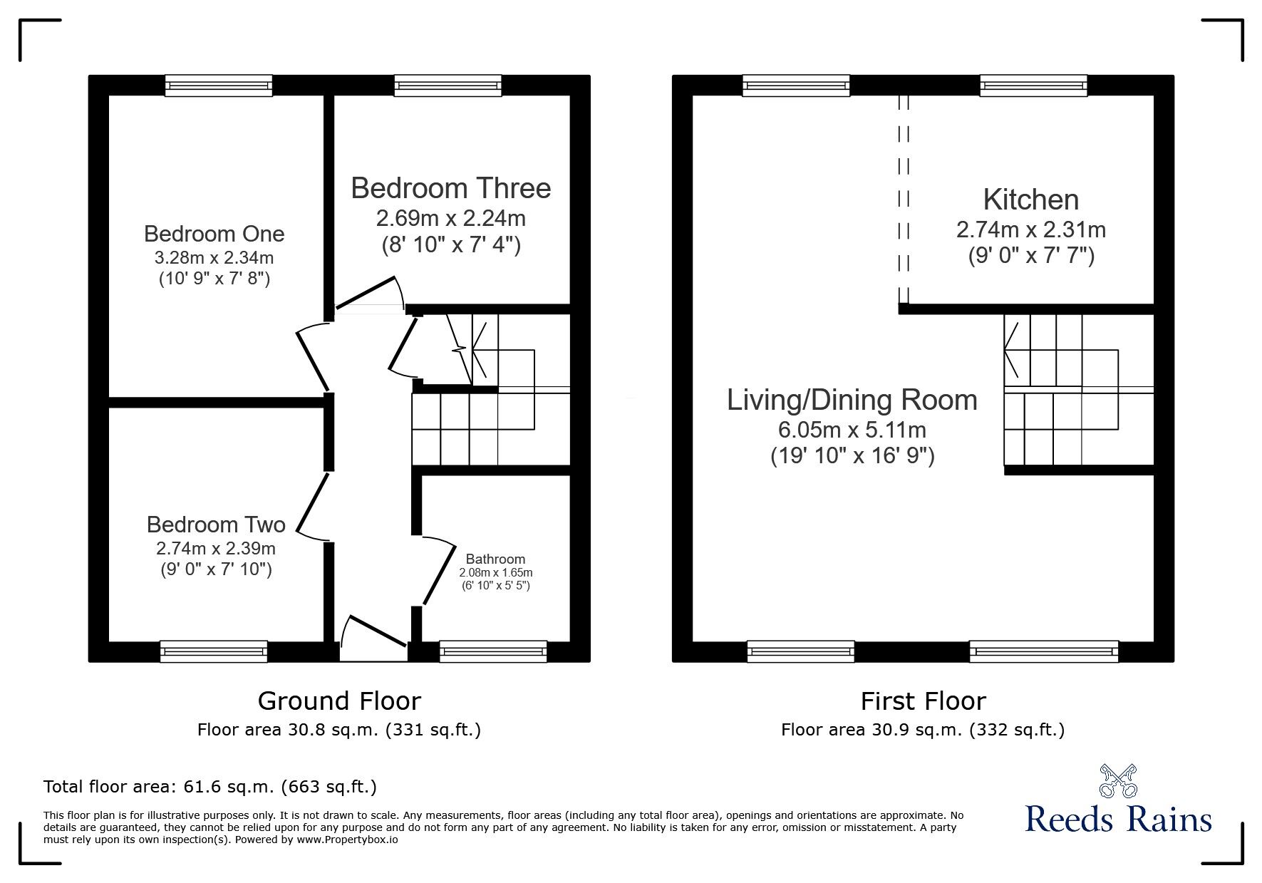 Floorplan of 3 bedroom Mid Terrace House for sale, West House Court, Macclesfield, Cheshire, SK10