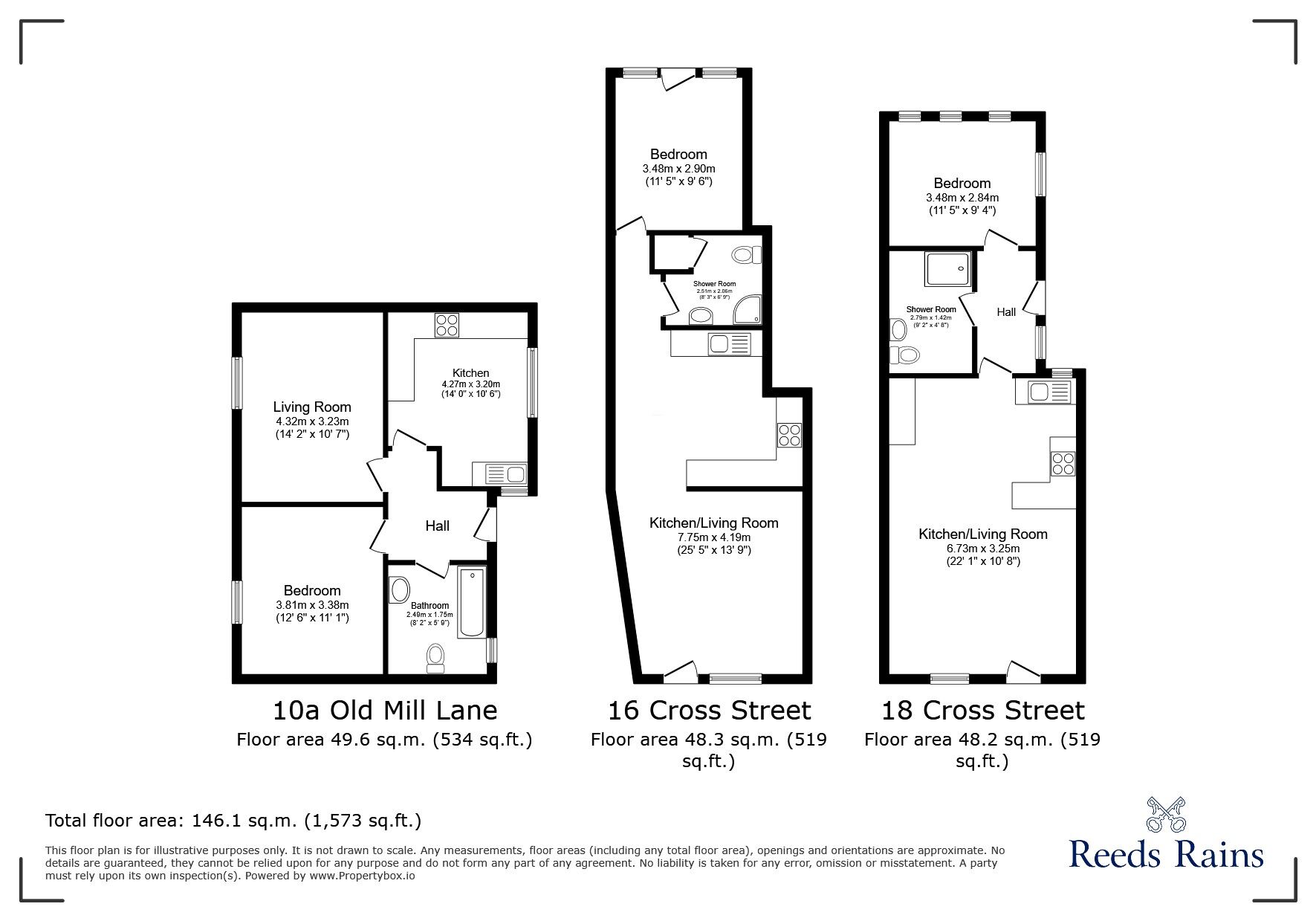 Floorplan of 3 bedroom  Flat for sale, Cross Street, Macclesfield, Cheshire, SK11