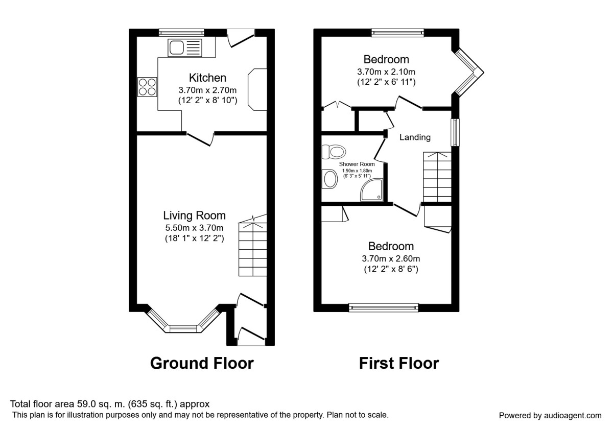 Floorplan of 2 bedroom Semi Detached House to rent, Ascot Close, Tytherington, Cheshire, SK10
