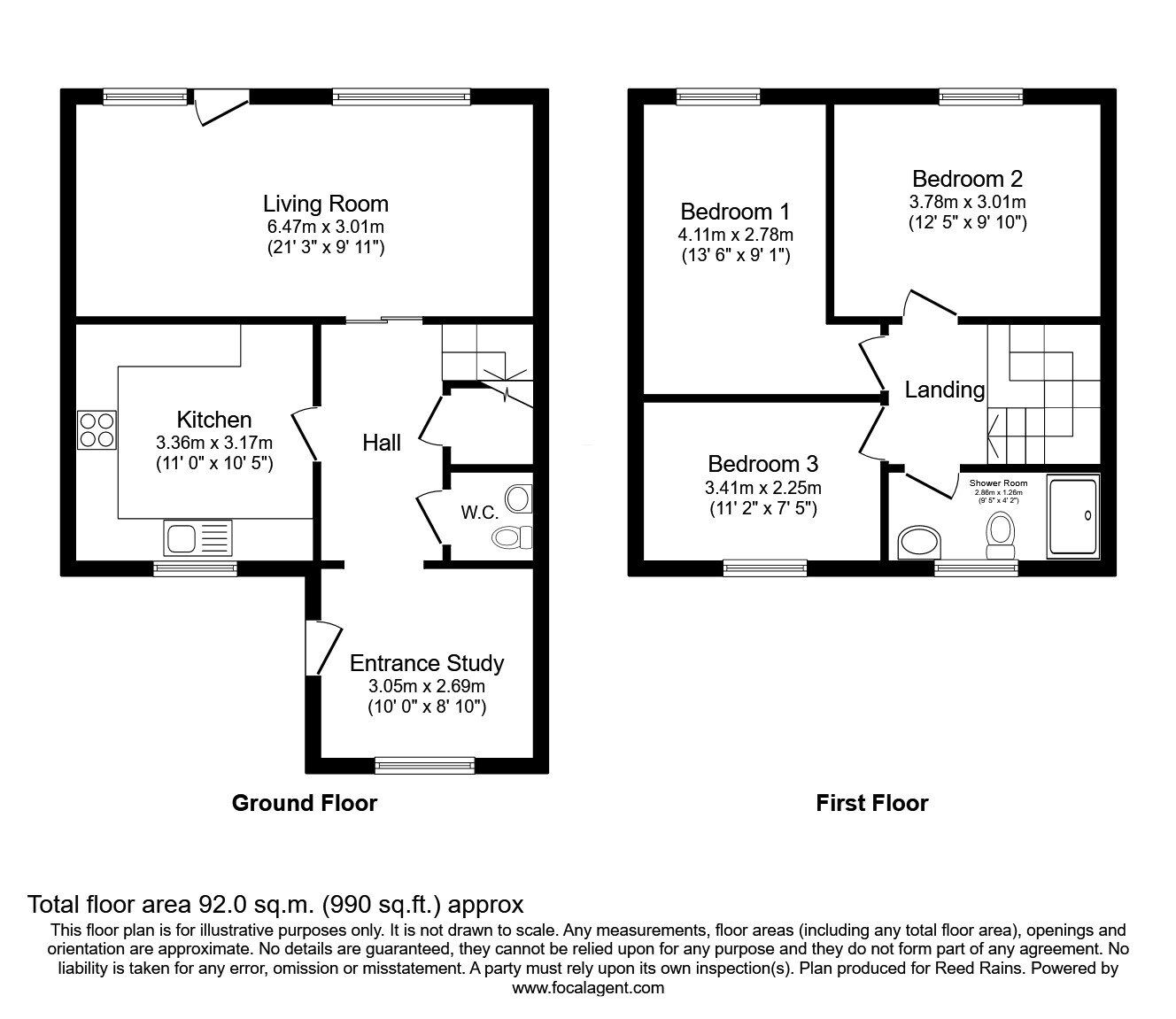 Floorplan of 3 bedroom Mid Terrace House for sale, Chilham Place, Macclesfield, Cheshire, SK11