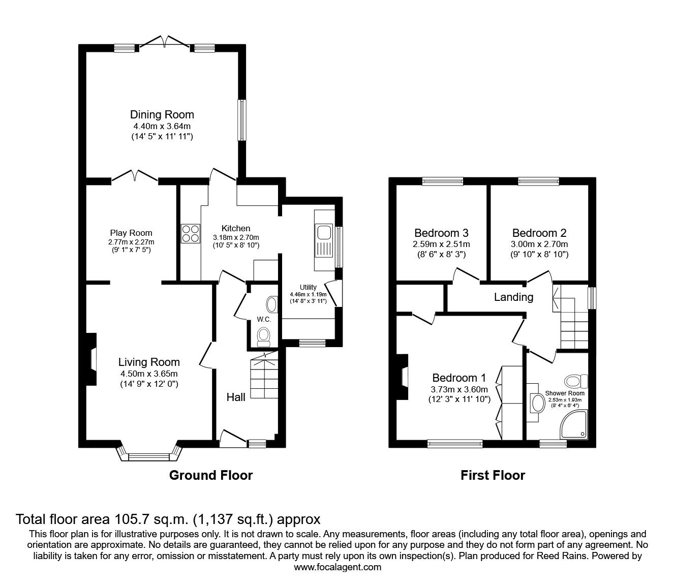 Floorplan of 3 bedroom Detached House for sale, Whirley Road, Macclesfield, Cheshire, SK10