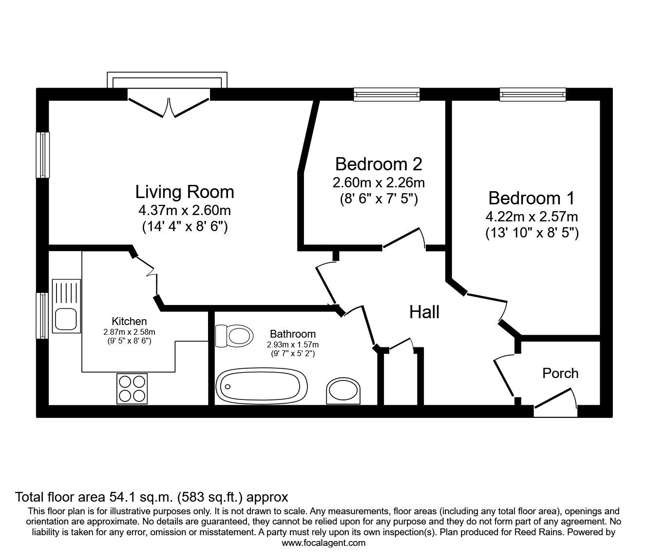 Floorplan of 2 bedroom Flat for sale, Wallbrook Avenue, Macclesfield, Cheshire, SK10