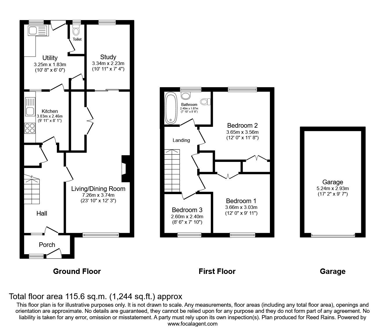 Floorplan of 3 bedroom Semi Detached House for sale, Merriden Road, Macclesfield, Cheshire, SK10