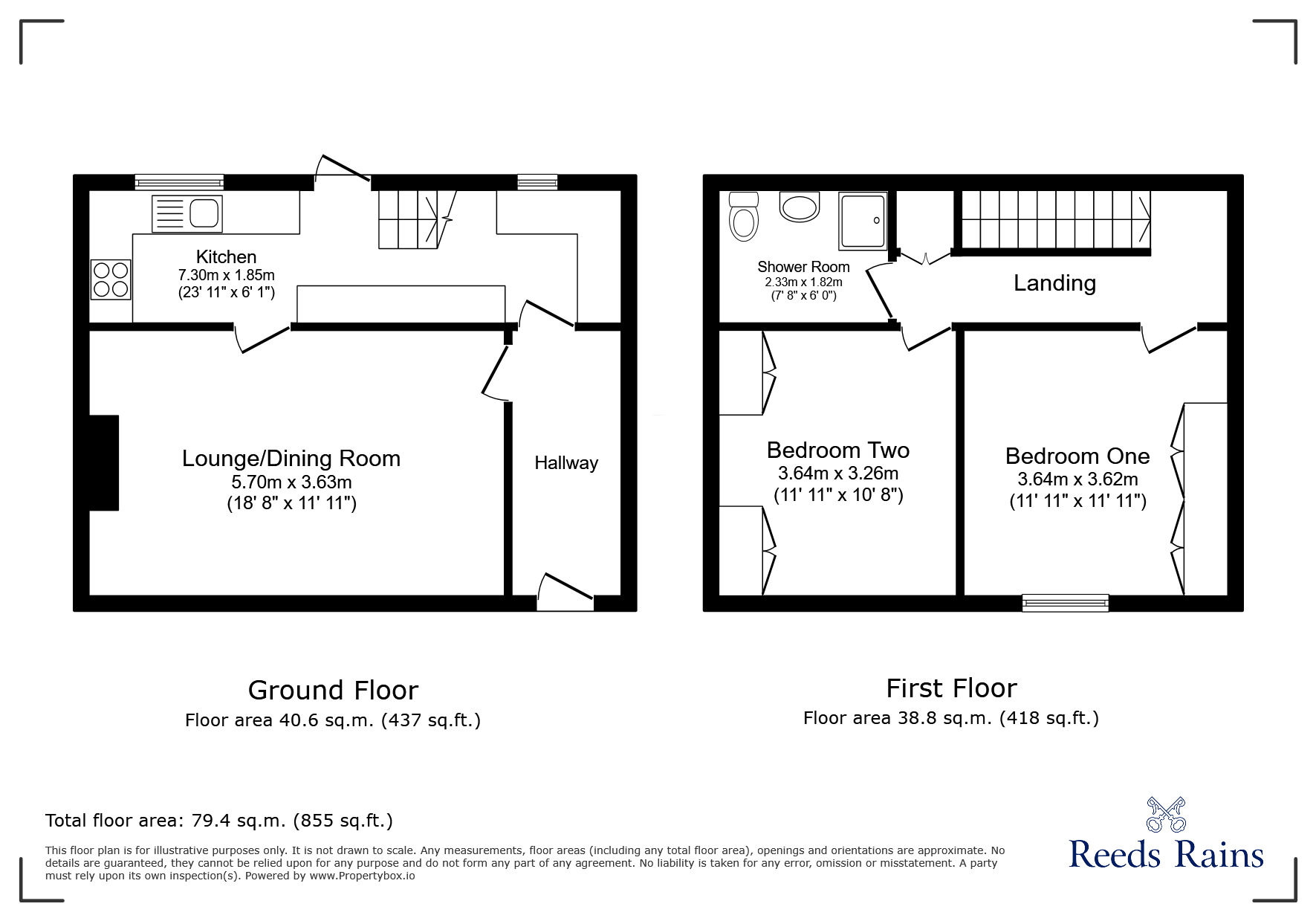 Floorplan of 2 bedroom Mid Terrace House to rent, Rainow Road, Macclesfield, Cheshire, SK10