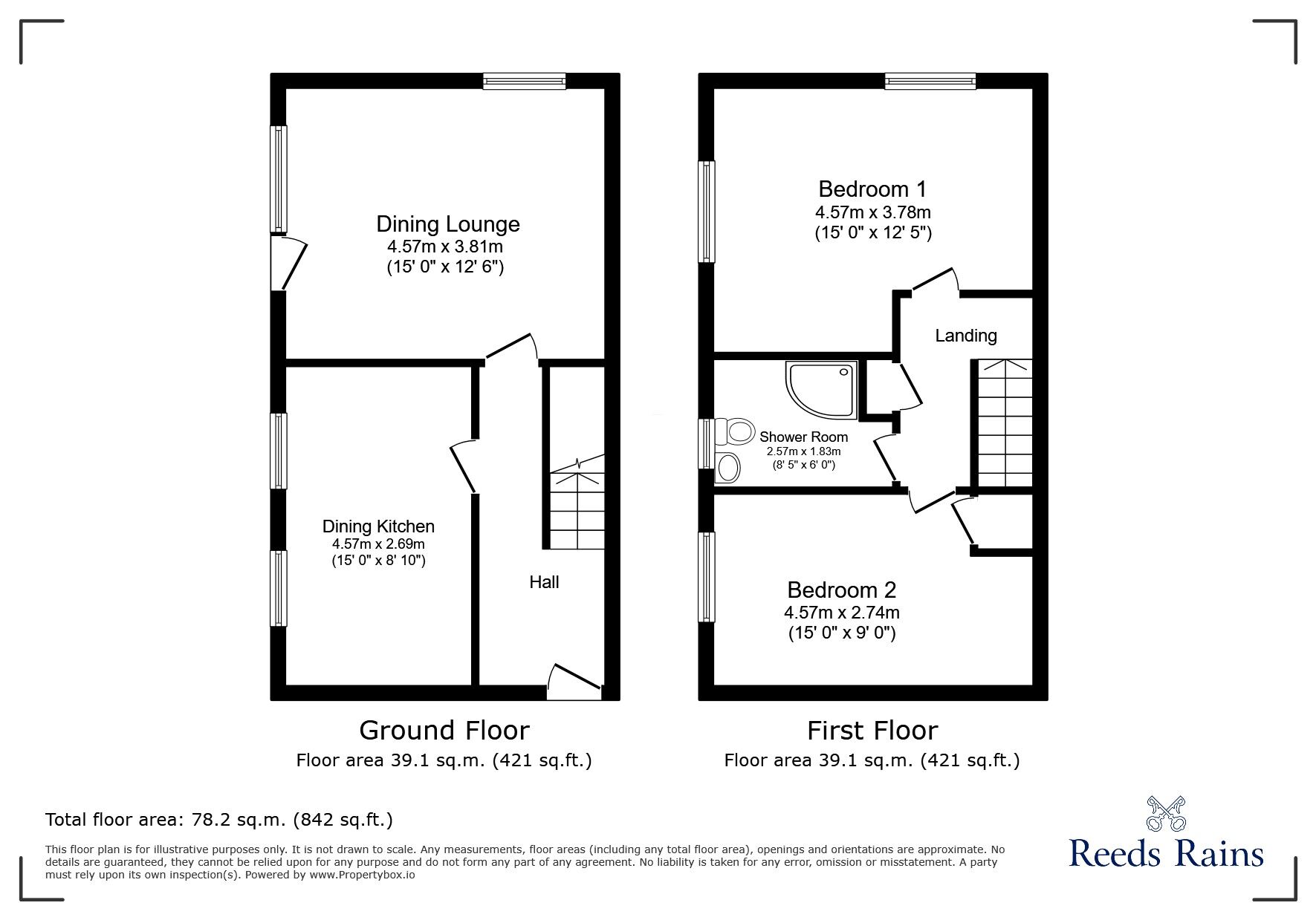 Floorplan of 2 bedroom Flat for sale, Suffolk Close, Macclesfield, Cheshire, SK10