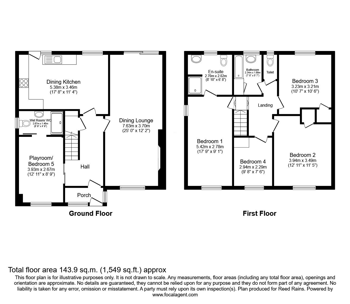 Floorplan of 5 bedroom Detached House for sale, Woodstock Close, Macclesfield, Cheshire, SK10