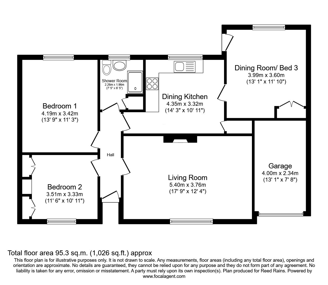 Floorplan of 2 bedroom Detached Bungalow for sale, Brookside Avenue, Sutton, Cheshire, SK11