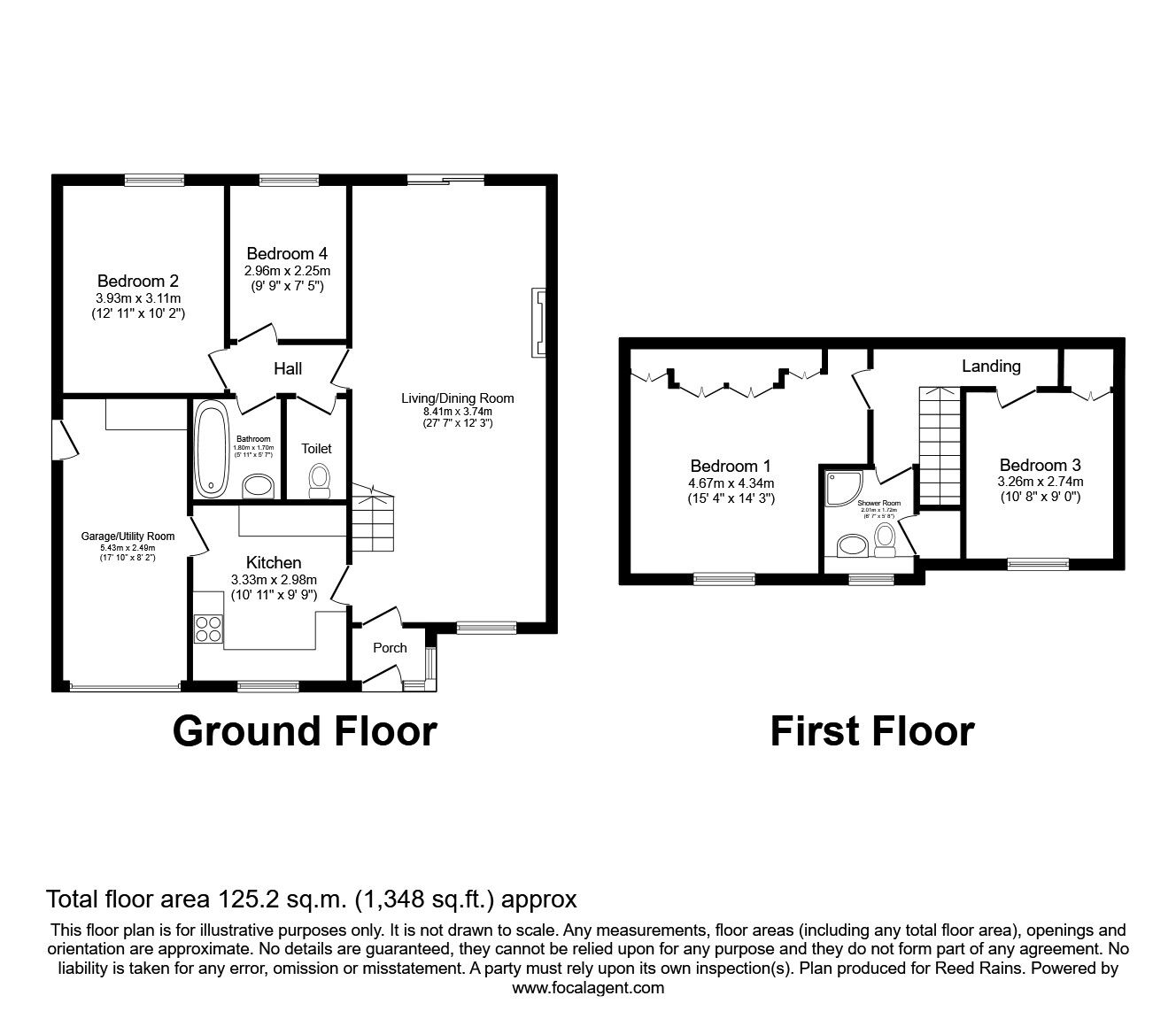 Floorplan of 4 bedroom Detached House to rent, Roaches Way, Macclesfield, Cheshire, SK11
