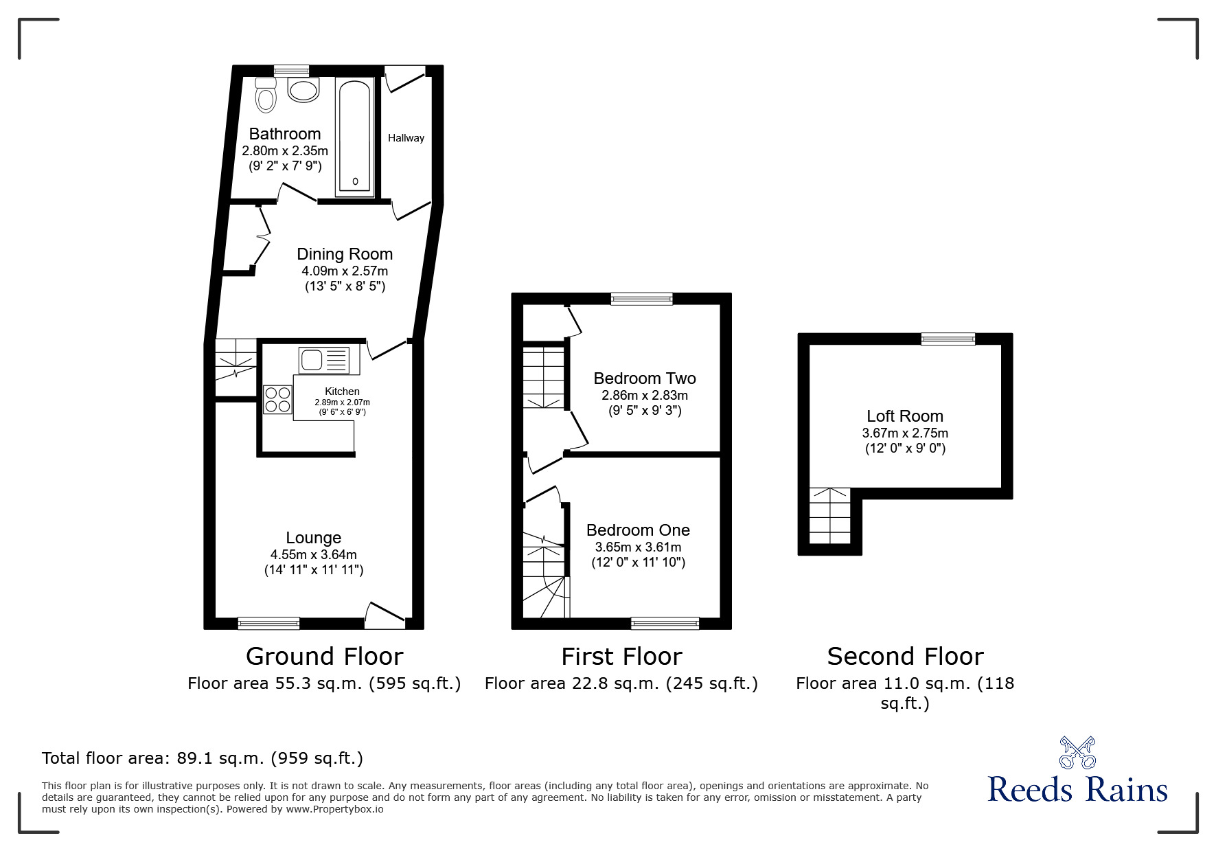 Floorplan of 2 bedroom Mid Terrace House to rent, Park Lane, Macclesfield, Cheshire, SK11