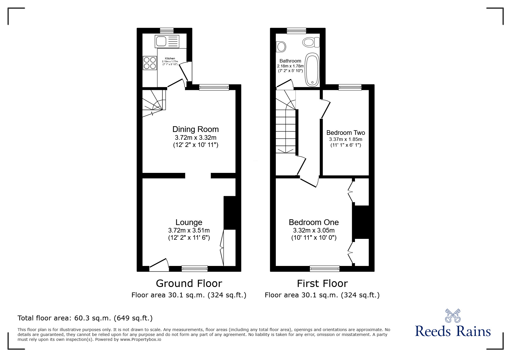 Floorplan of 2 bedroom End Terrace House to rent, John Street, Macclesfield, Cheshire, SK11