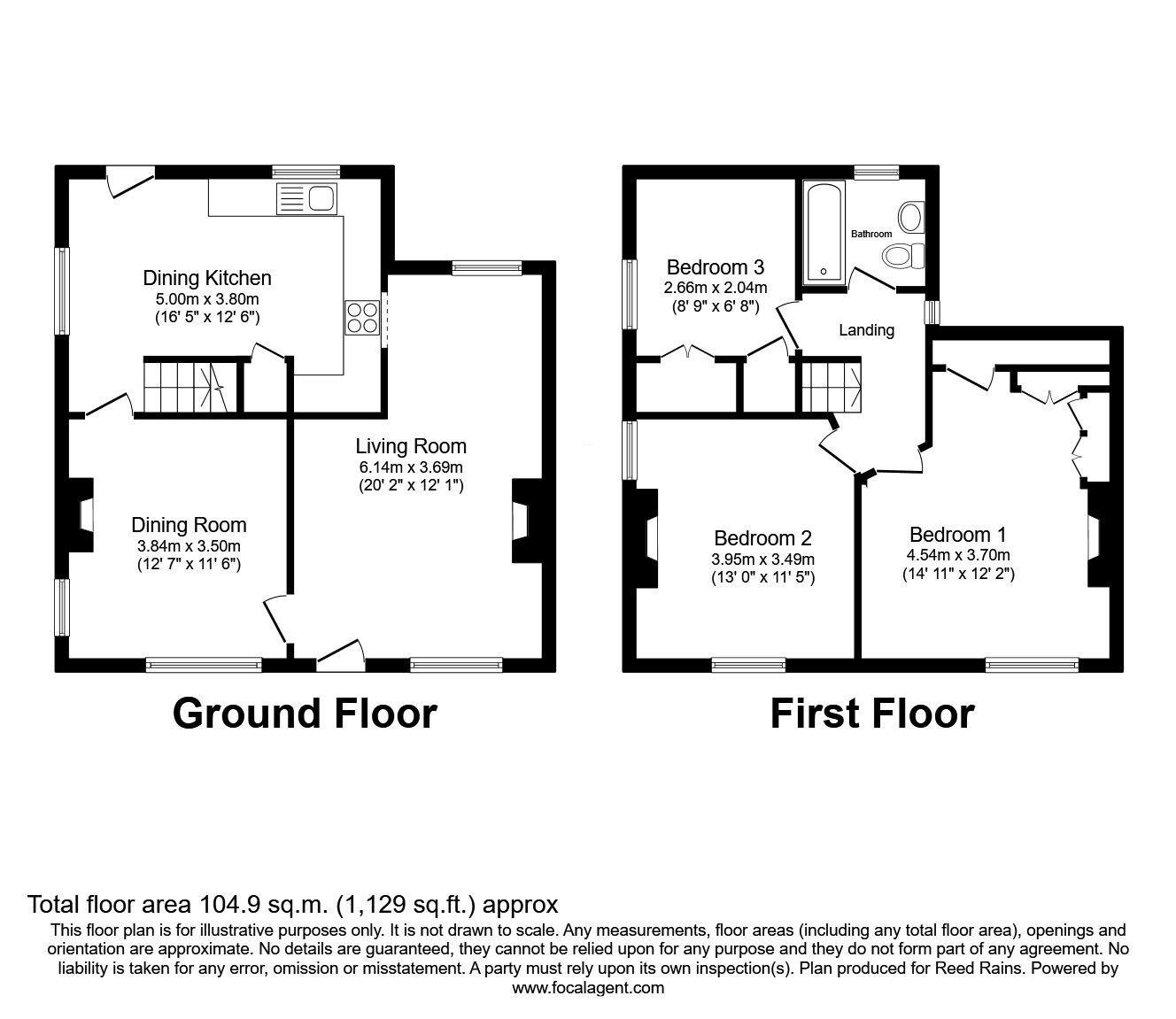 Floorplan of 3 bedroom Semi Detached House for sale, Wincle, Macclesfield, Cheshire, SK11