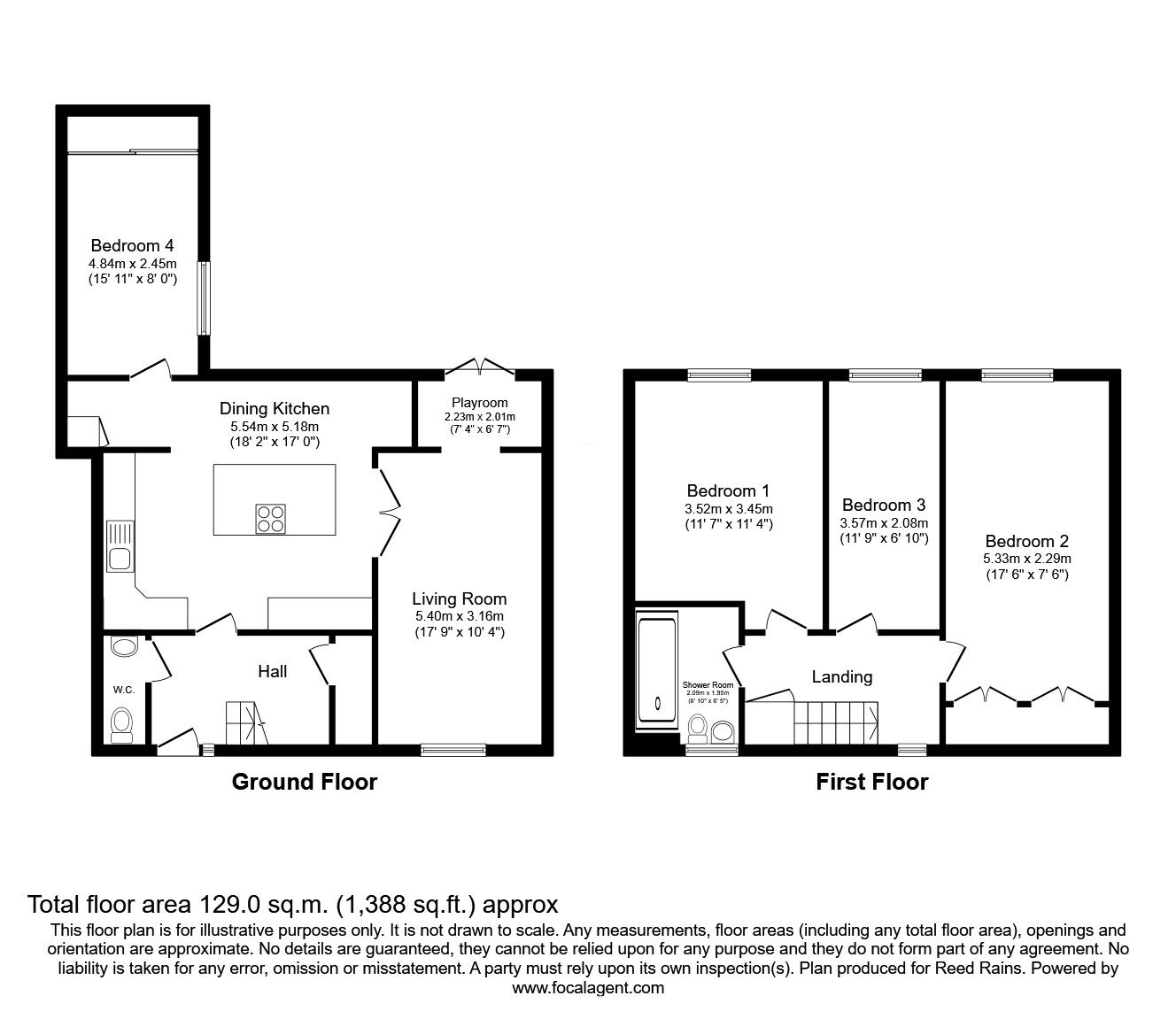 Floorplan of 4 bedroom Mid Terrace House for sale, Donagh Close, Macclesfield, Cheshire, SK10