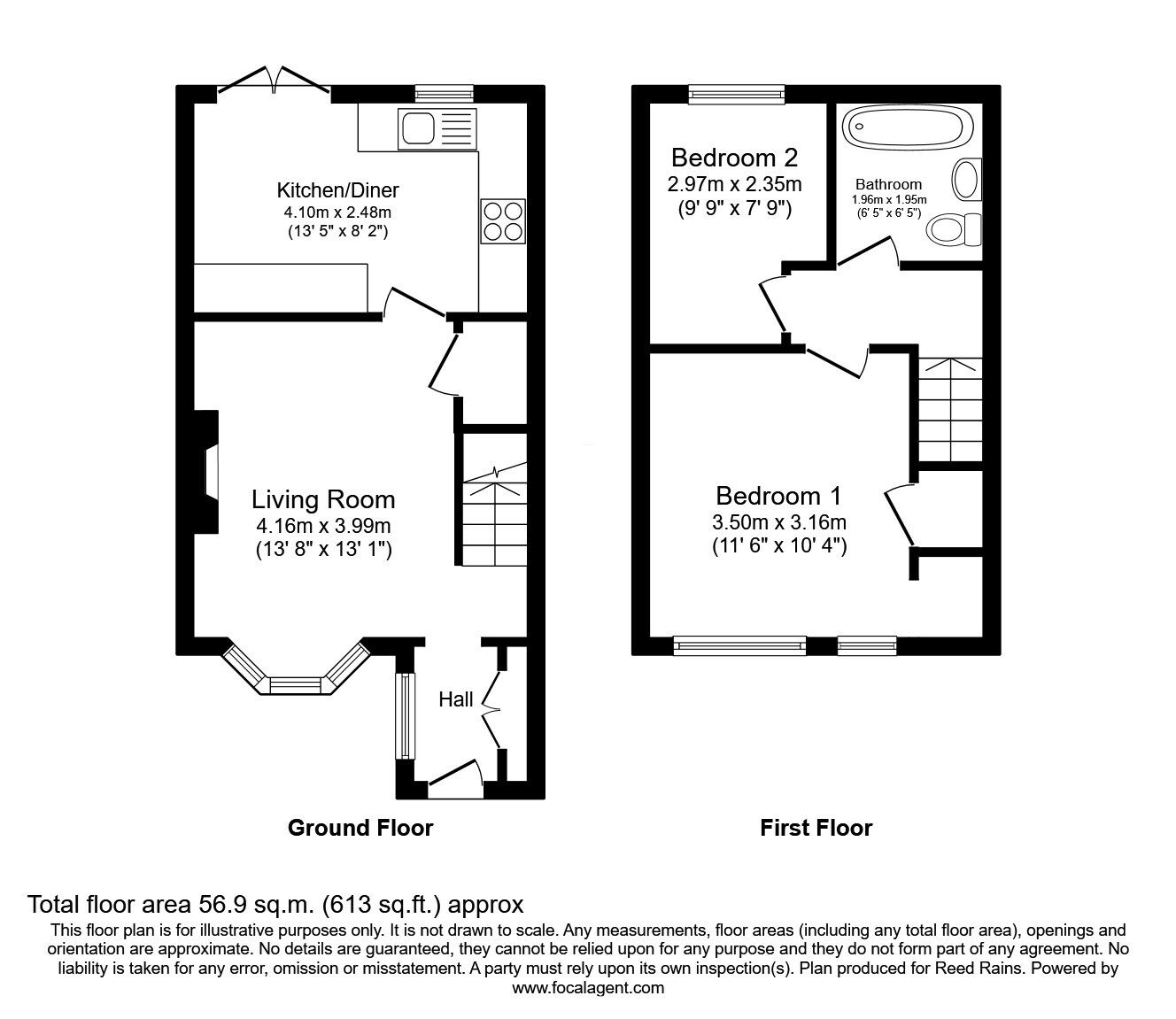 Floorplan of 2 bedroom Mid Terrace House for sale, Home Farm Avenue, Macclesfield, Cheshire, SK10