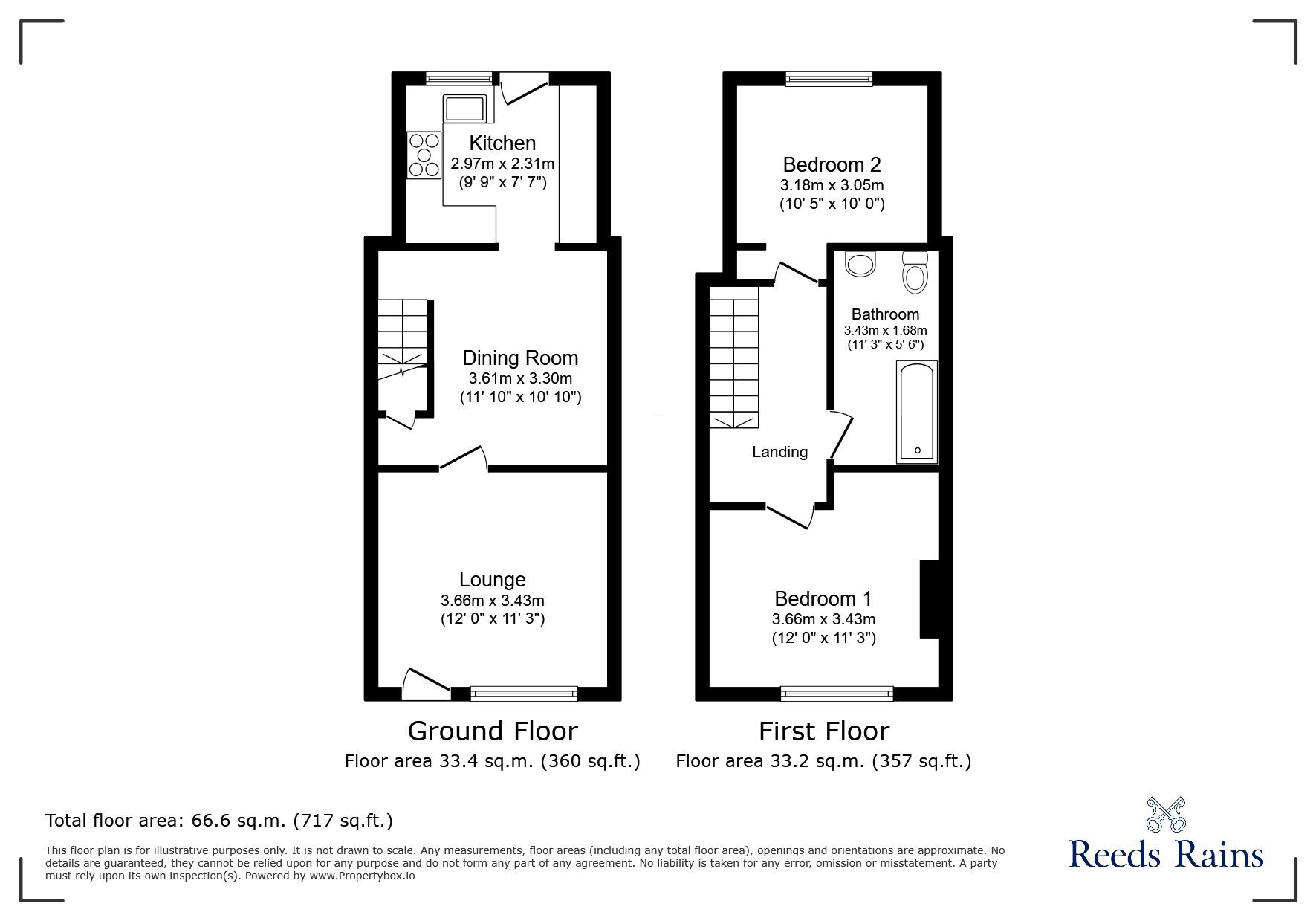 Floorplan of 2 bedroom Mid Terrace House for sale, West Bond Street, Macclesfield, Cheshire, SK11