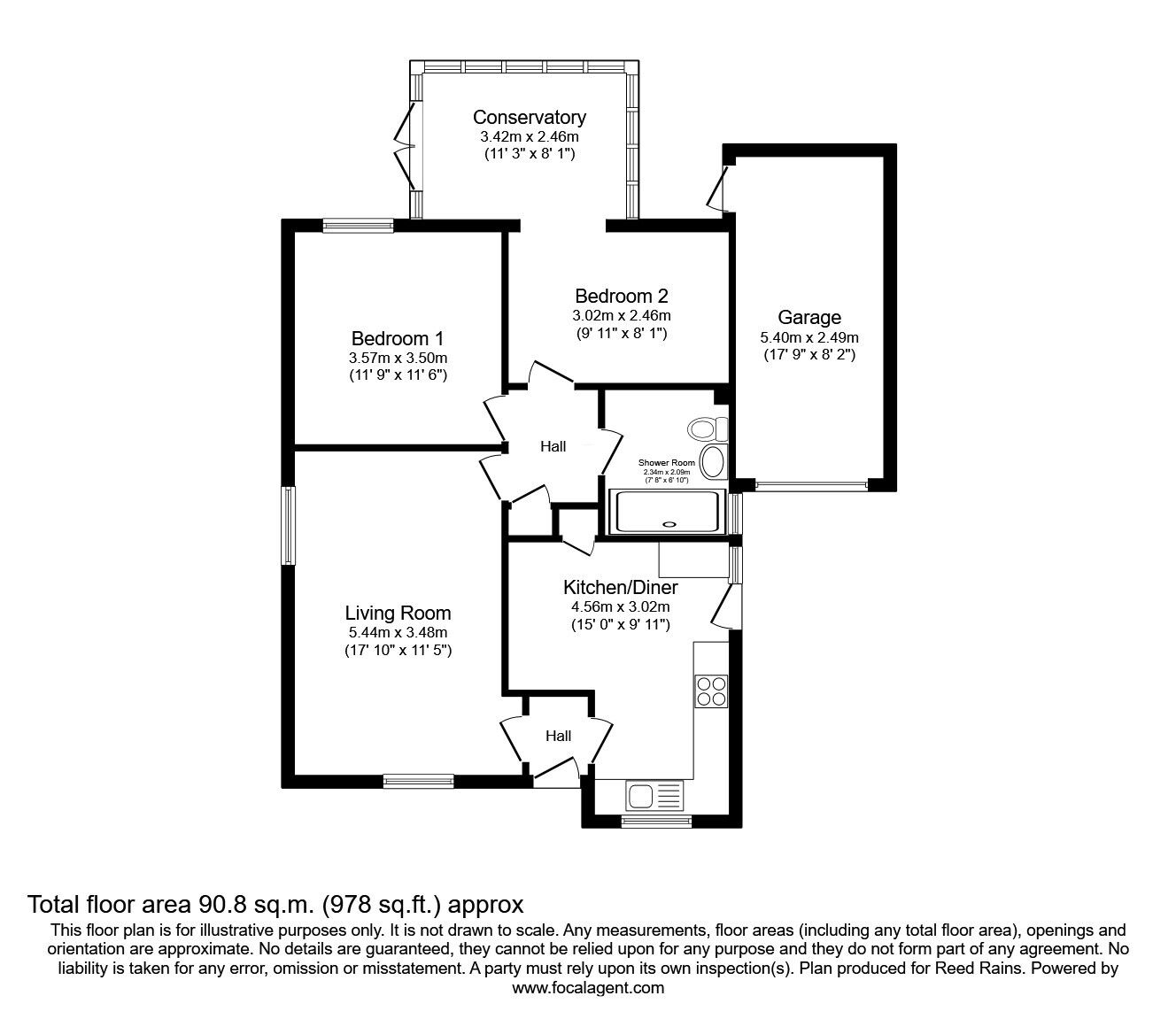Floorplan of 2 bedroom Detached Bungalow for sale, Harvest Road, Tytherington, Cheshire, SK10