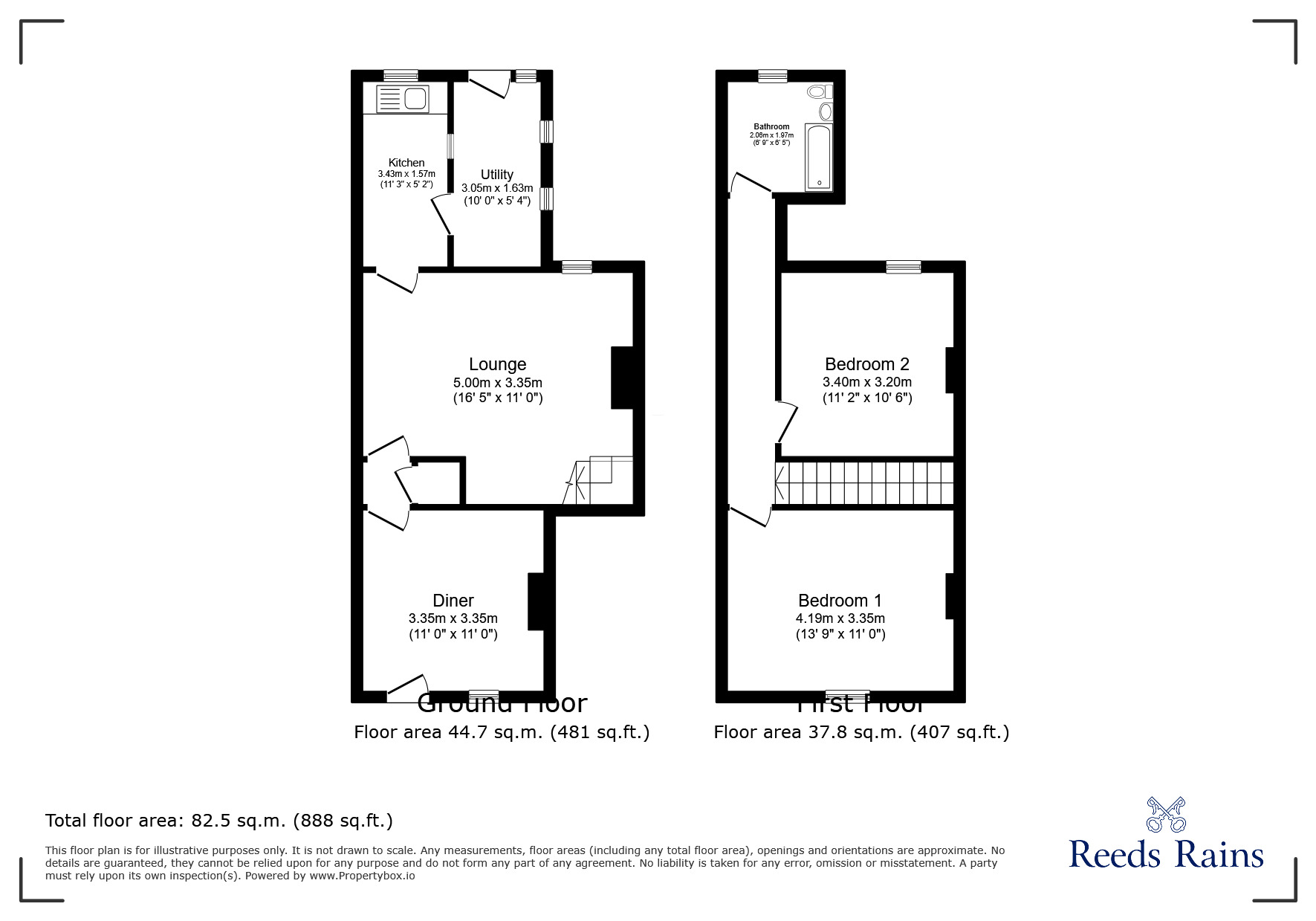 Floorplan of 2 bedroom Mid Terrace House to rent, Swan Street, Congleton, Cheshire, CW12