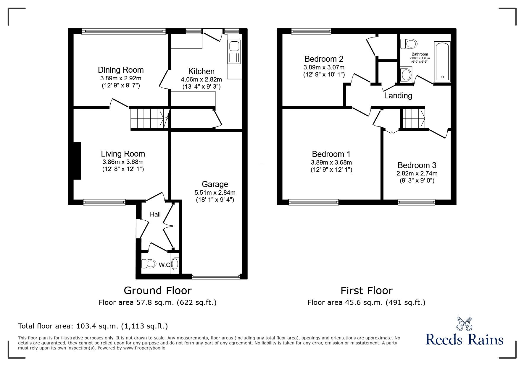 Floorplan of 3 bedroom Mid Terrace House for sale, Rugby Drive, Macclesfield, Cheshire, SK10