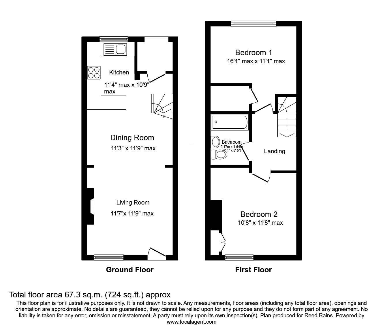 Floorplan of 2 bedroom Mid Terrace House for sale, Ryle Street, Macclesfield, Cheshire East, SK11